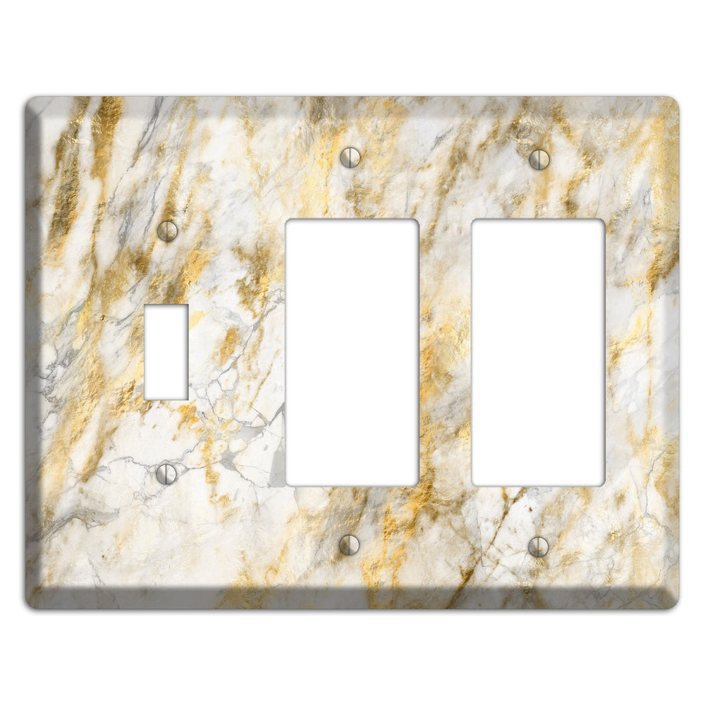 Marigold Marble Toggle / 2 Rocker Wallplate