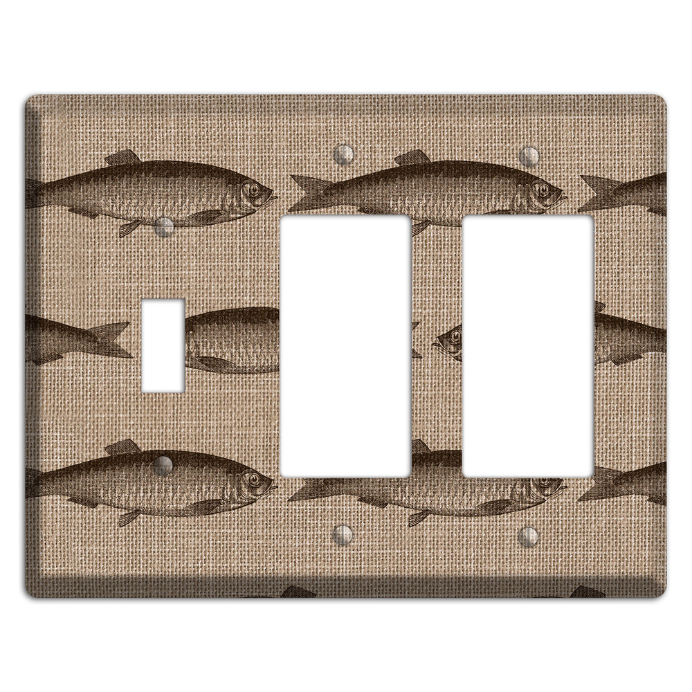 Shoal Sketch Toggle / 2 Rocker Wallplate