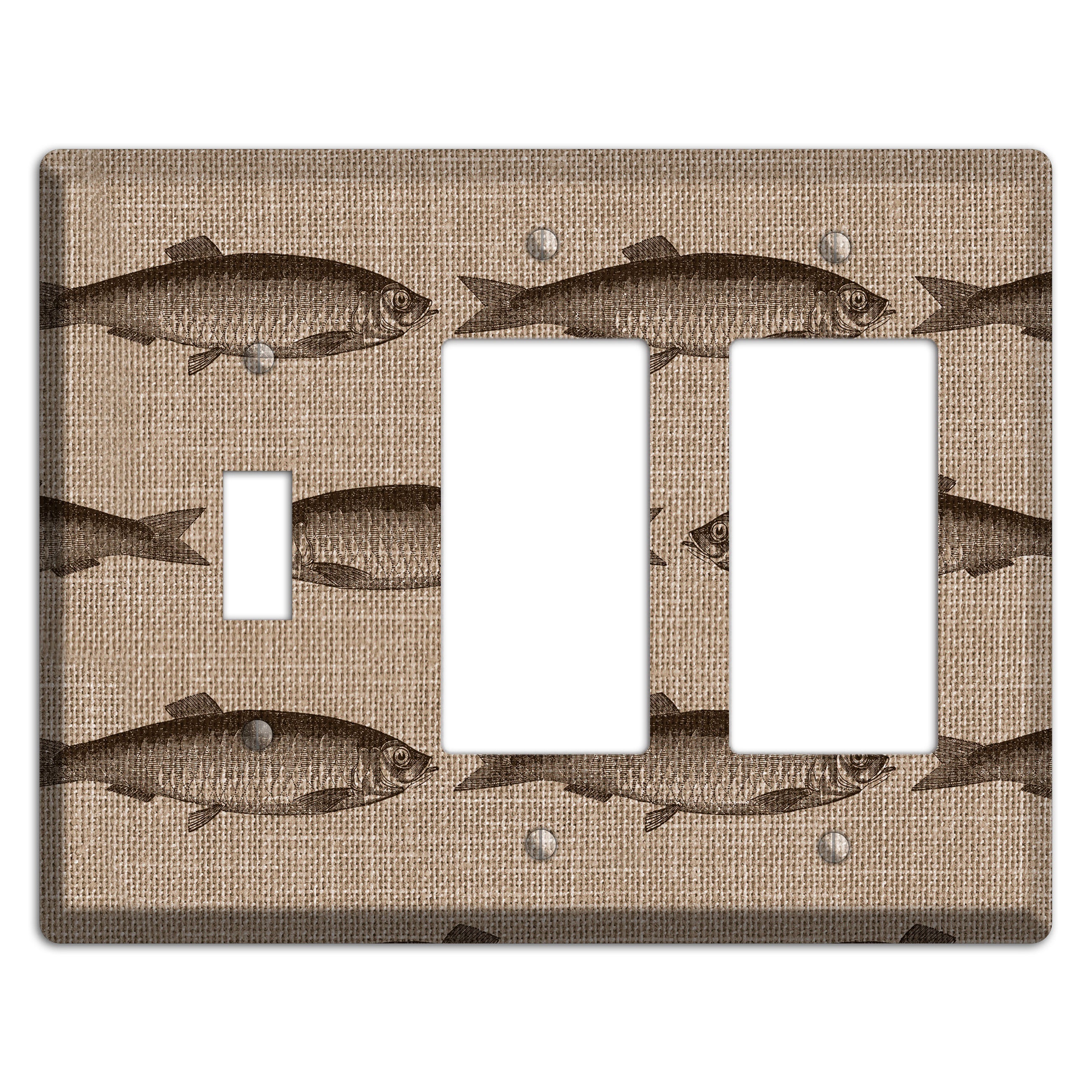 Shoal Sketch Toggle / 2 Rocker Wallplate
