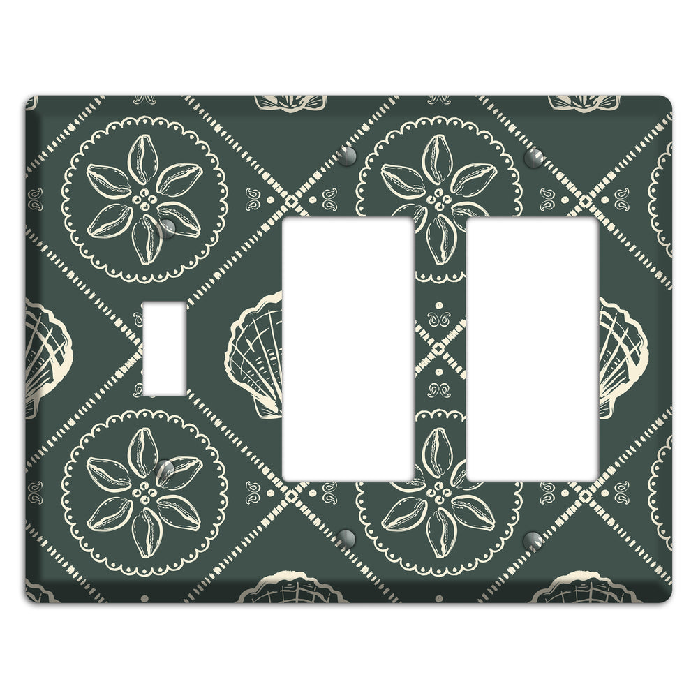 Slate Cowrie Medallion Toggle / 2 Rocker Wallplate