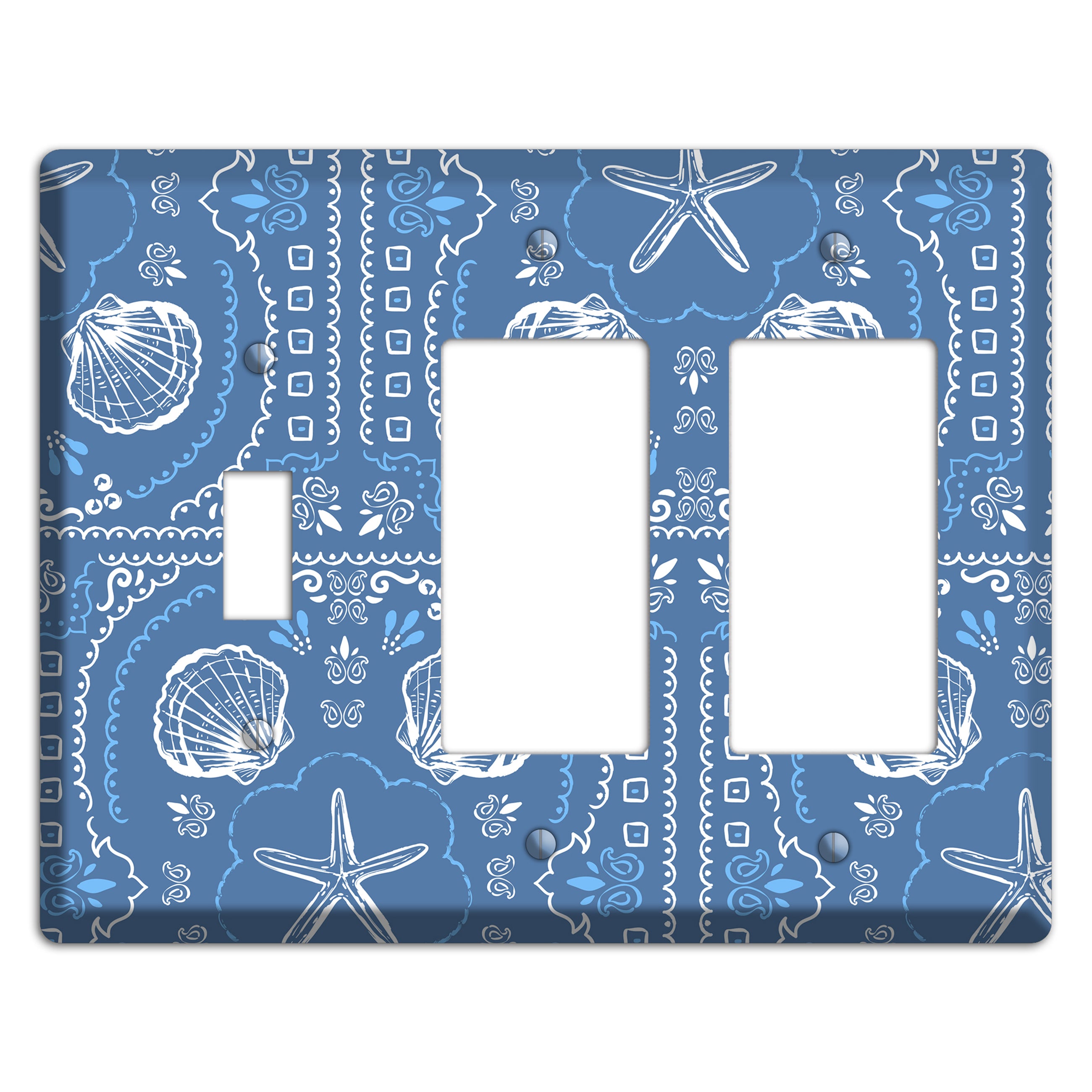 Cerulean Bandana Shore Toggle / 2 Rocker Wallplate