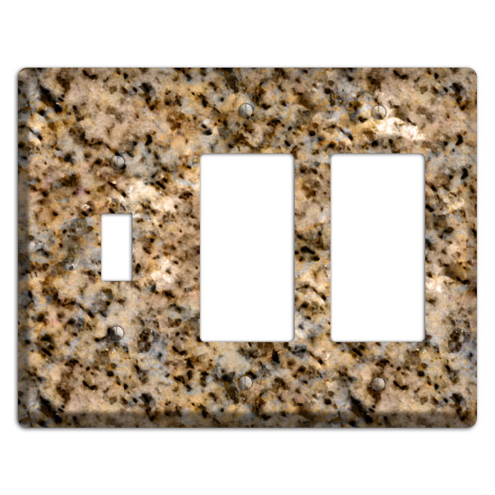 Giallo Ornamental Granite Toggle / 2 Rocker Wallplate
