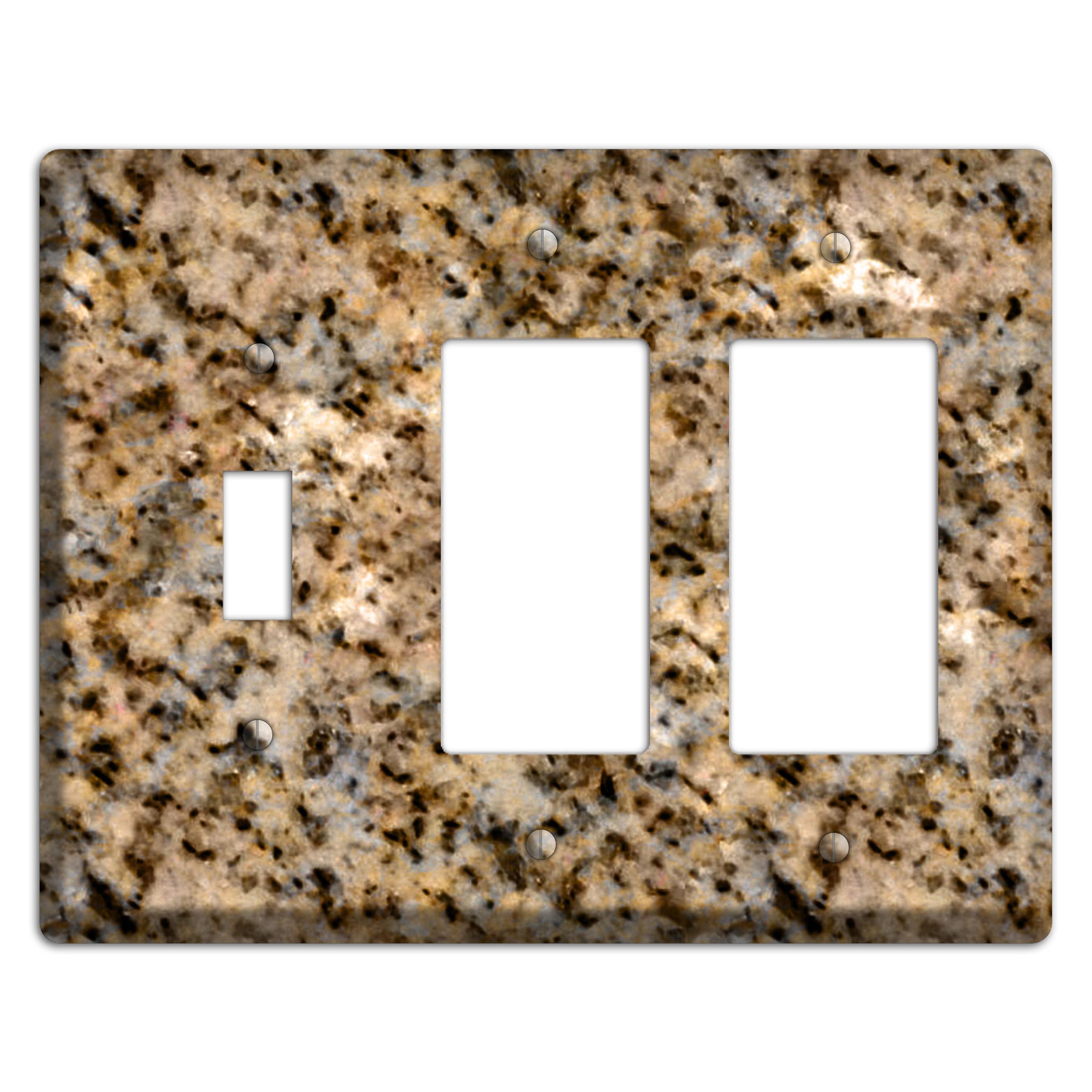 Giallo Ornamental Granite Toggle / 2 Rocker Wallplate