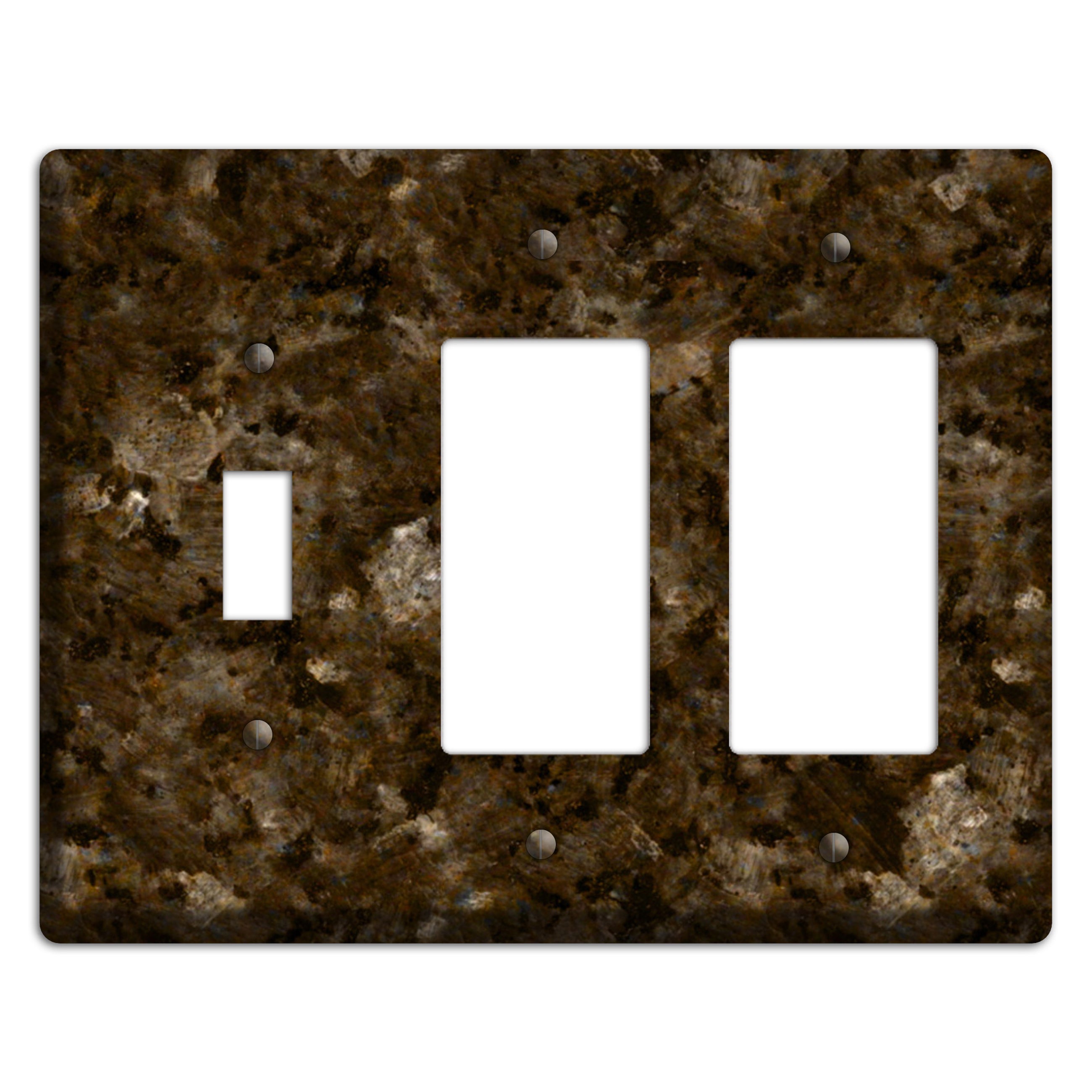 Tropical Brown Granite Toggle / 2 Rocker Wallplate