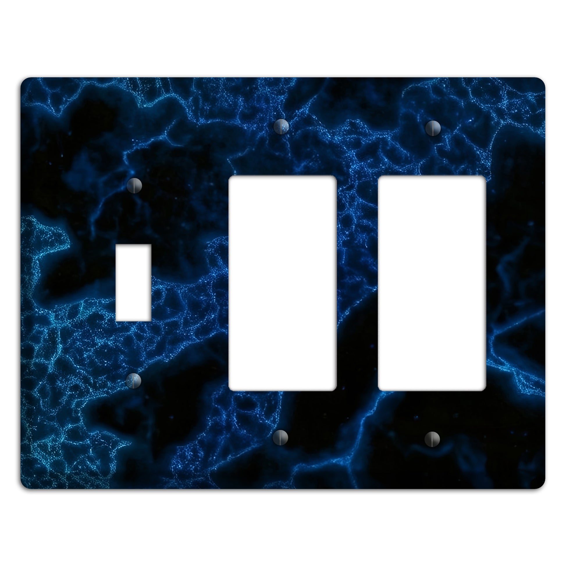 Midnight Marble Toggle / 2 Rocker Wallplate