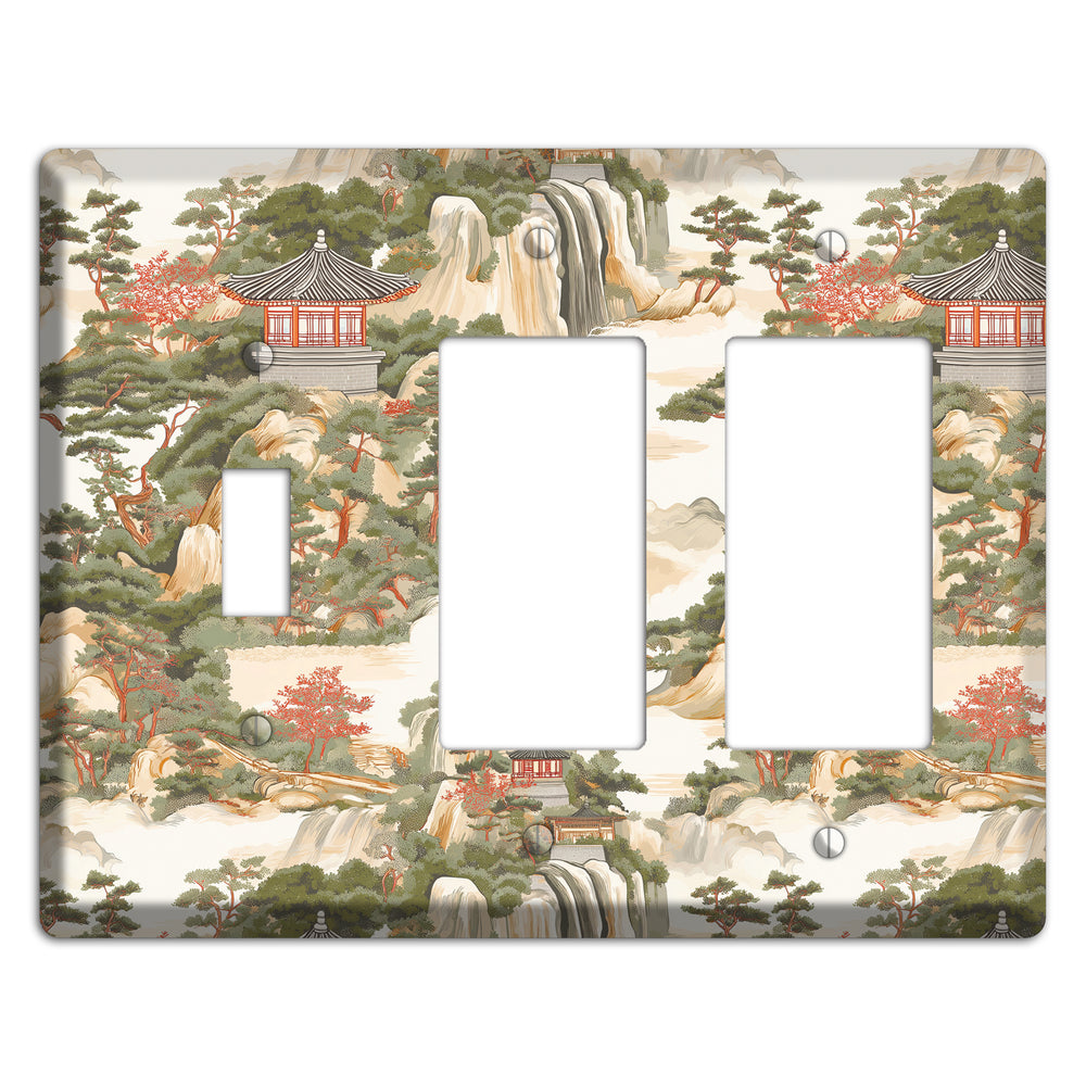 Mountain Pavilion Mist Toggle / 2 Rocker Wallplate