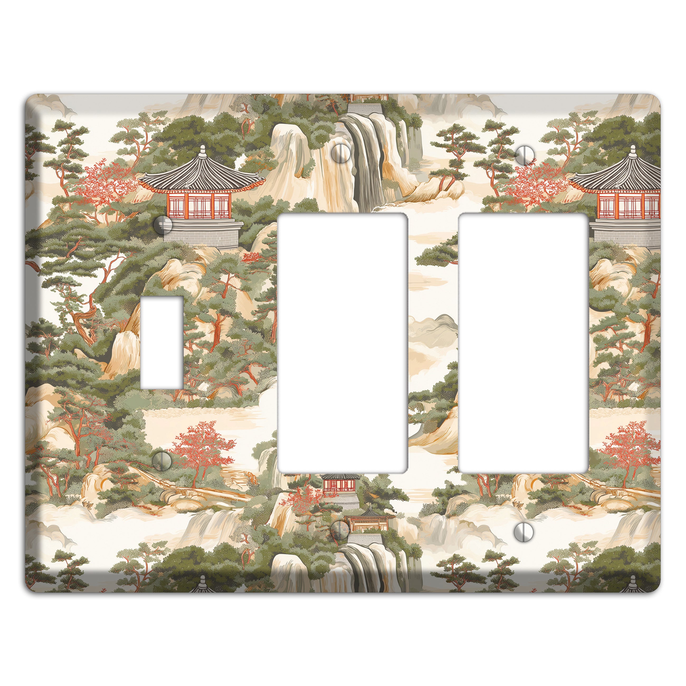 Mountain Pavilion Mist Toggle / 2 Rocker Wallplate