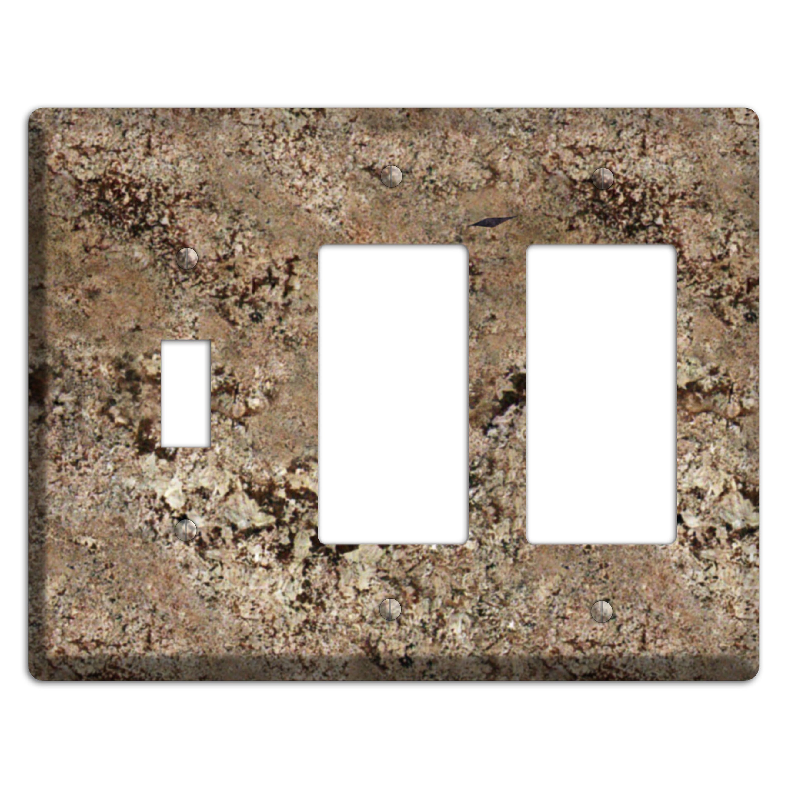 Crema Bordeaux Granite Toggle / 2 Rocker Wallplate