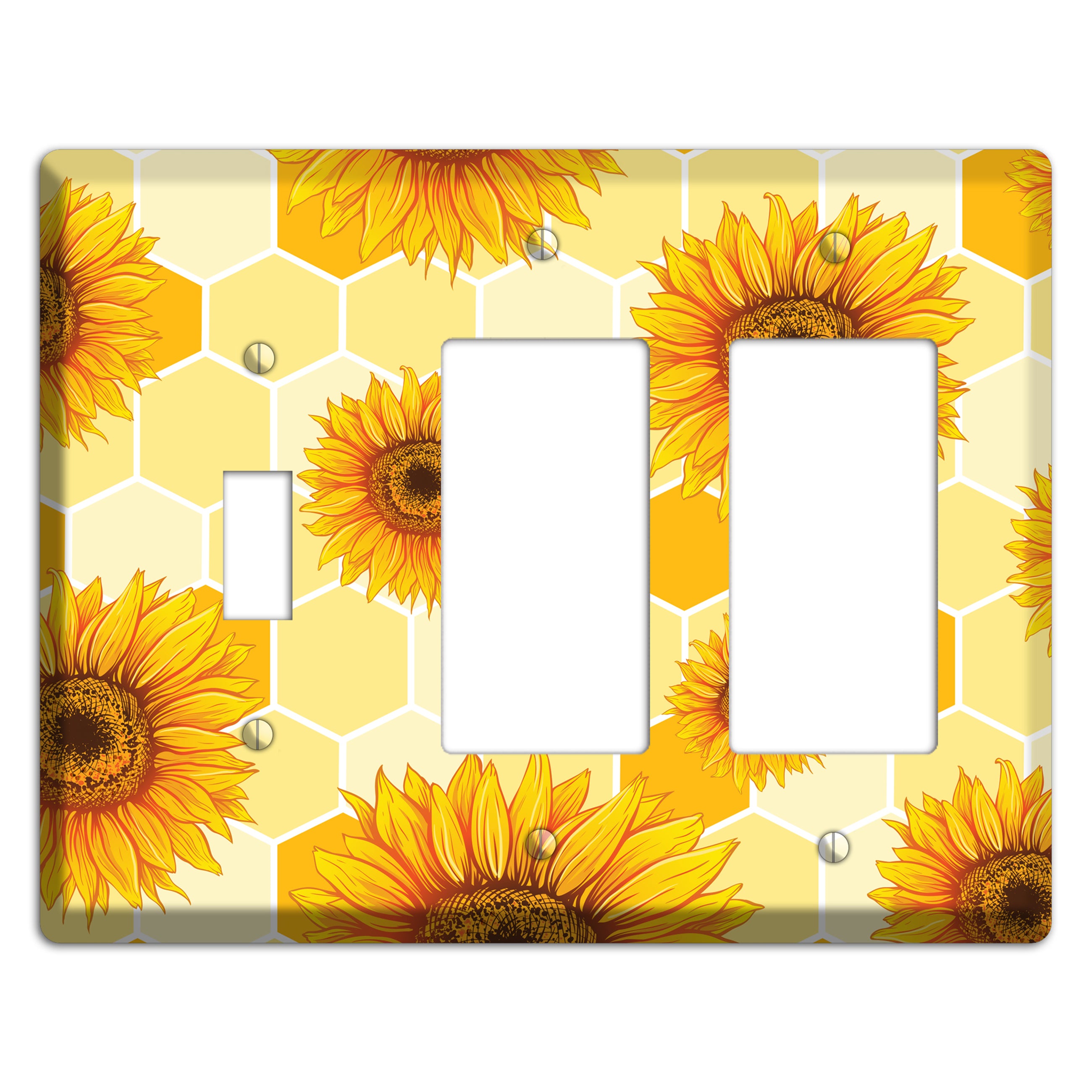 Sunflower & Comb Toggle / 2 Rocker Wallplate