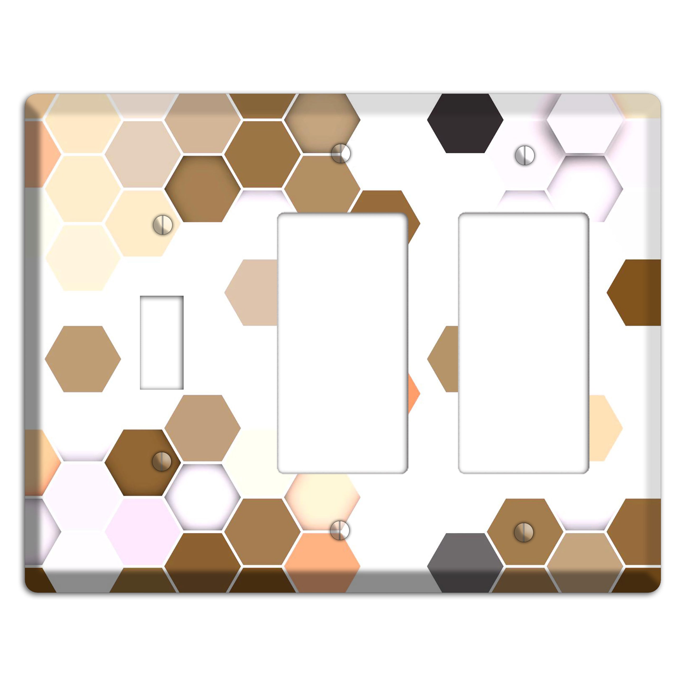 Hex Grid – Sunset Terracotta Toggle / 2 Rocker Wallplate