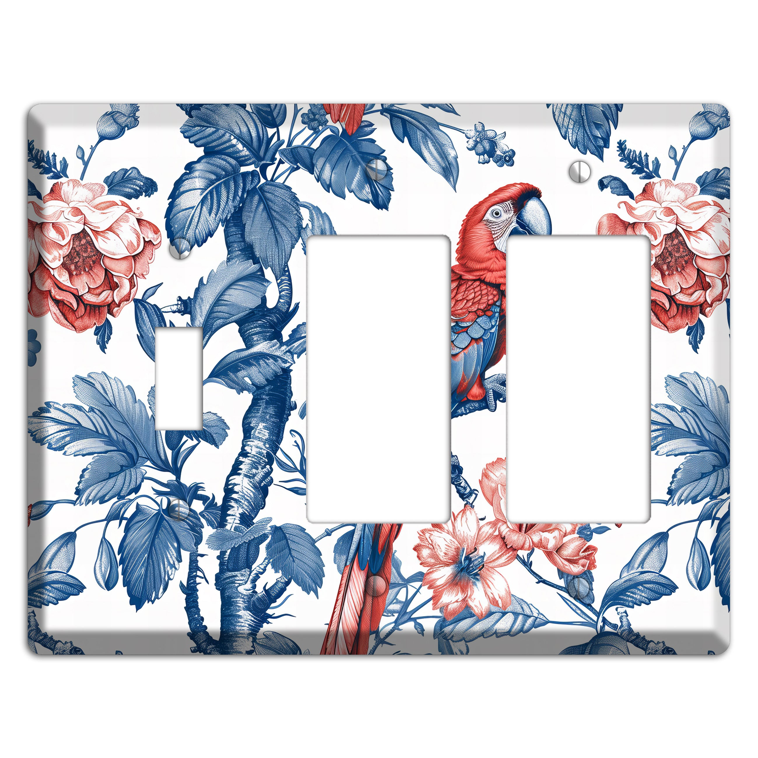 Scarlet in Bloom Toggle / 2 Rocker Wallplate
