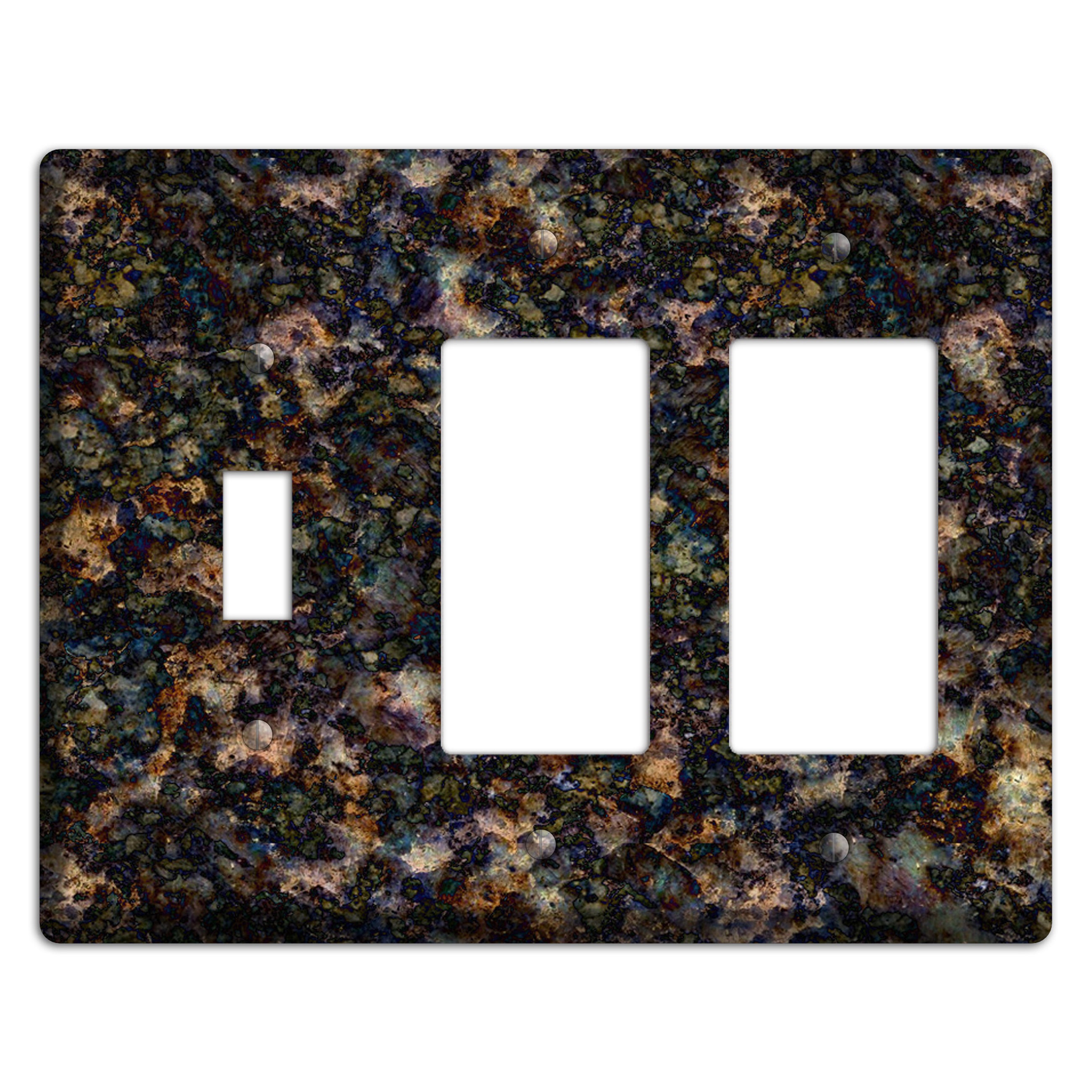 Volga Blue Granite Toggle / 2 Rocker Wallplate