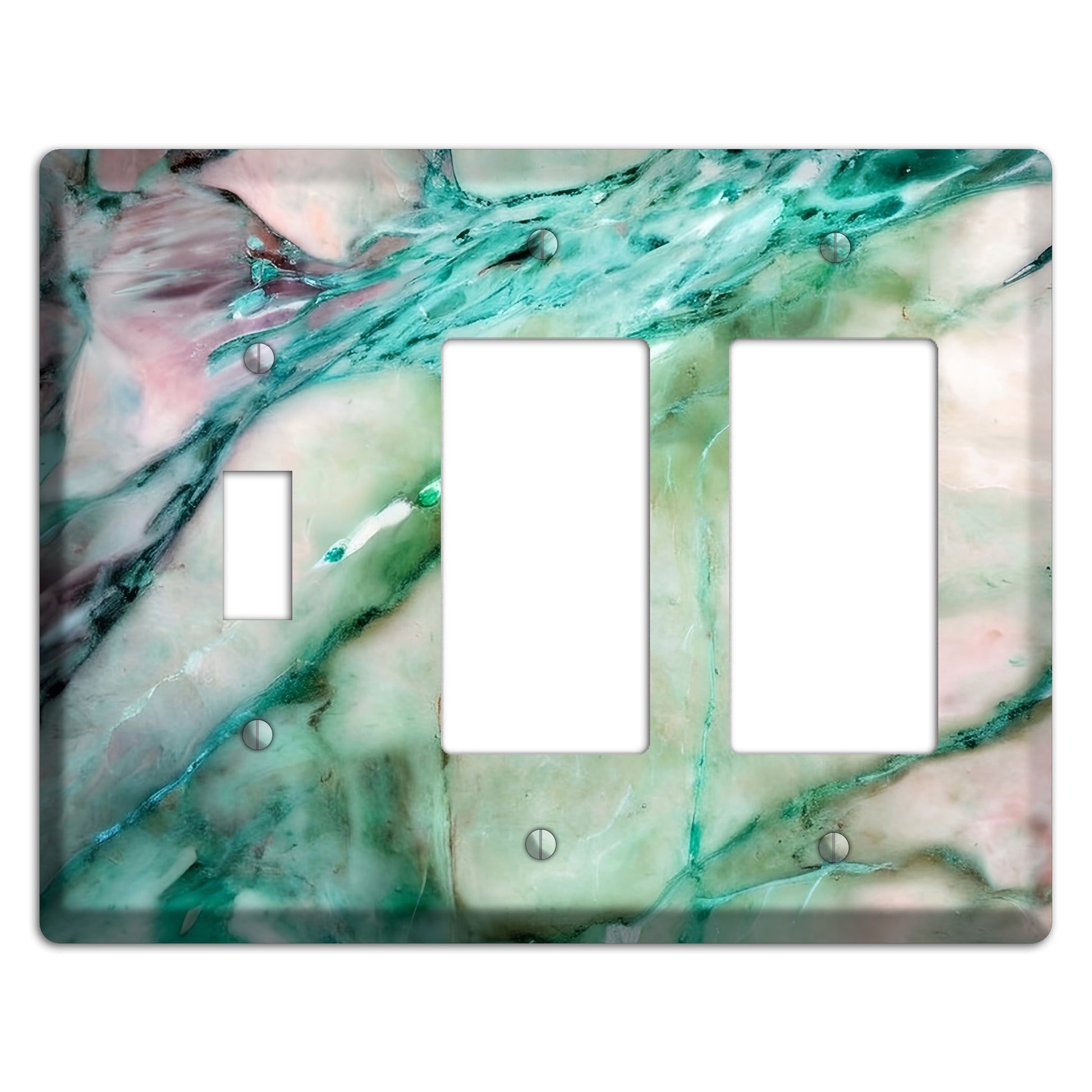 Monte Carlo Marble Toggle / 2 Rocker Wallplate