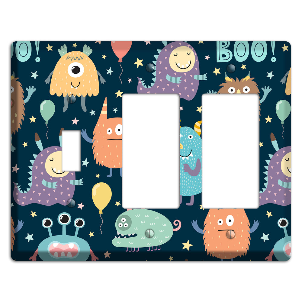 Monster Parade (Navy) Toggle / 2 Rocker Wallplate