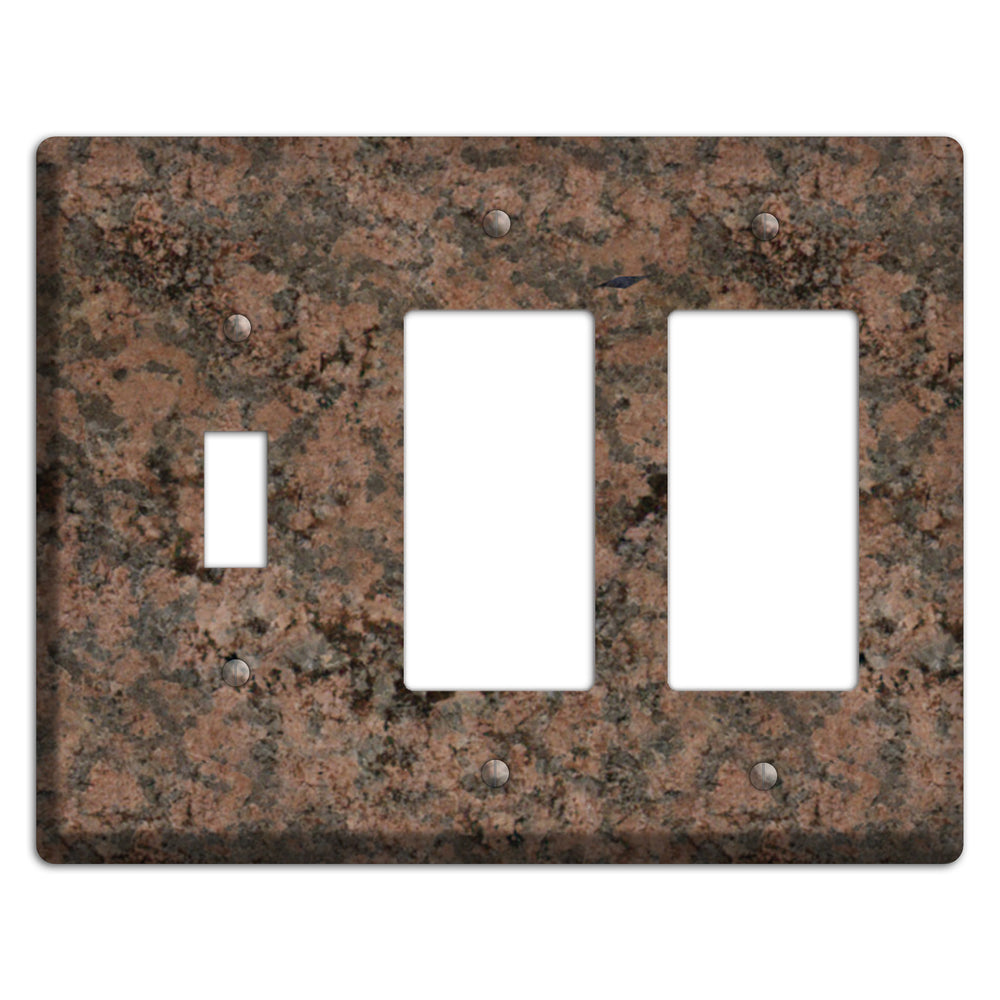 Granite Name: Indian Dakota Granite Toggle / 2 Rocker Wallplate