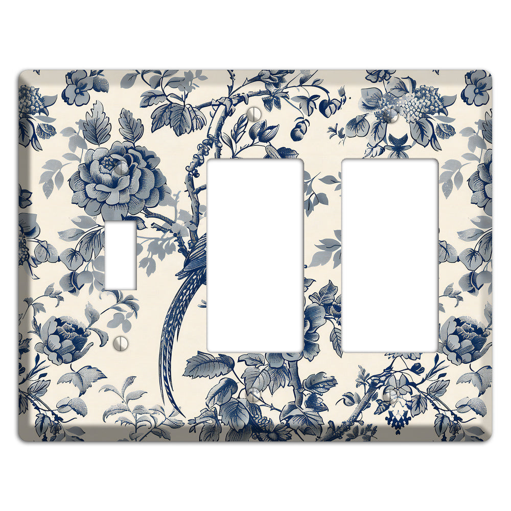 Pheasant & Peony Toggle / 2 Rocker Wallplate