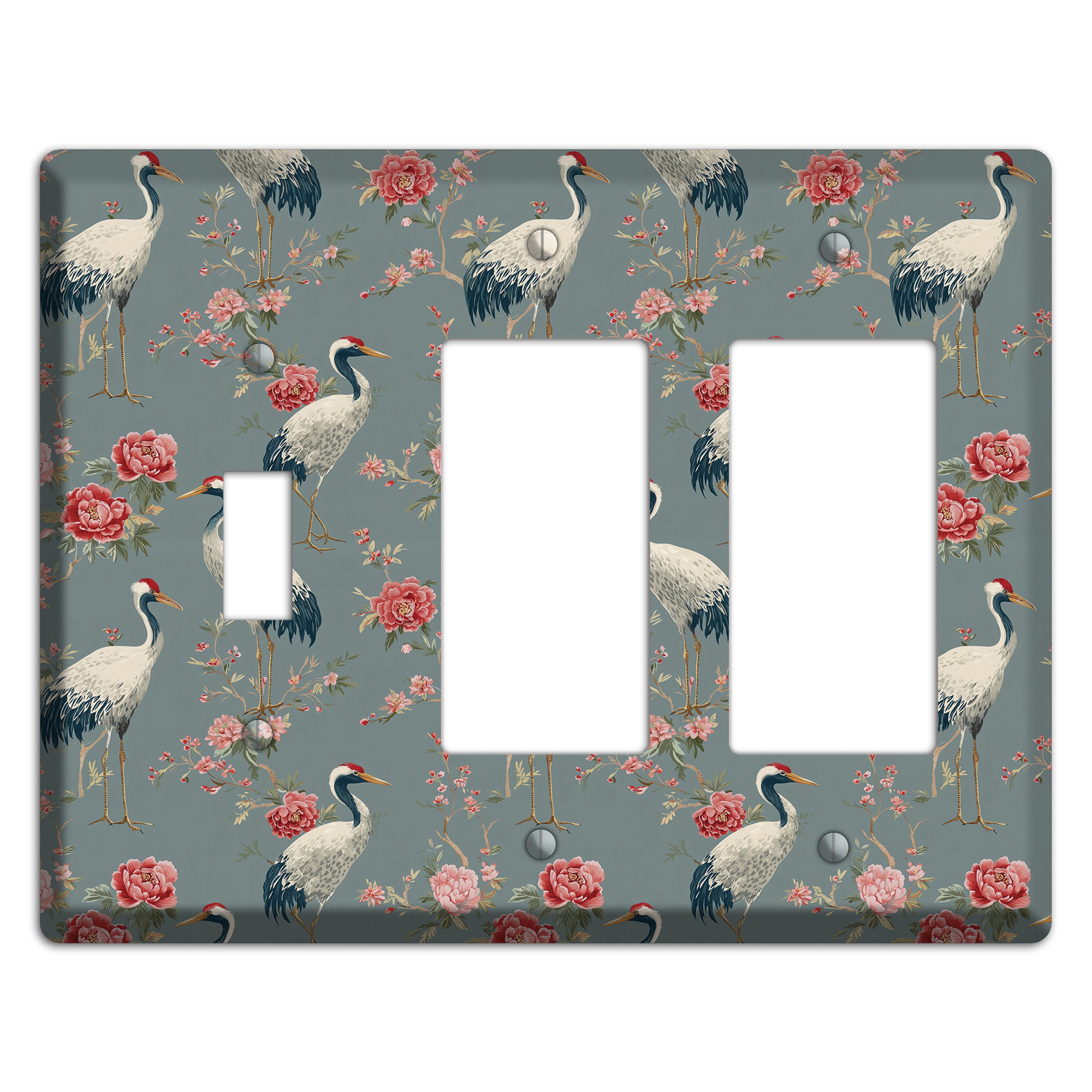 Slate Peony Vigil Toggle / 2 Rocker Wallplate