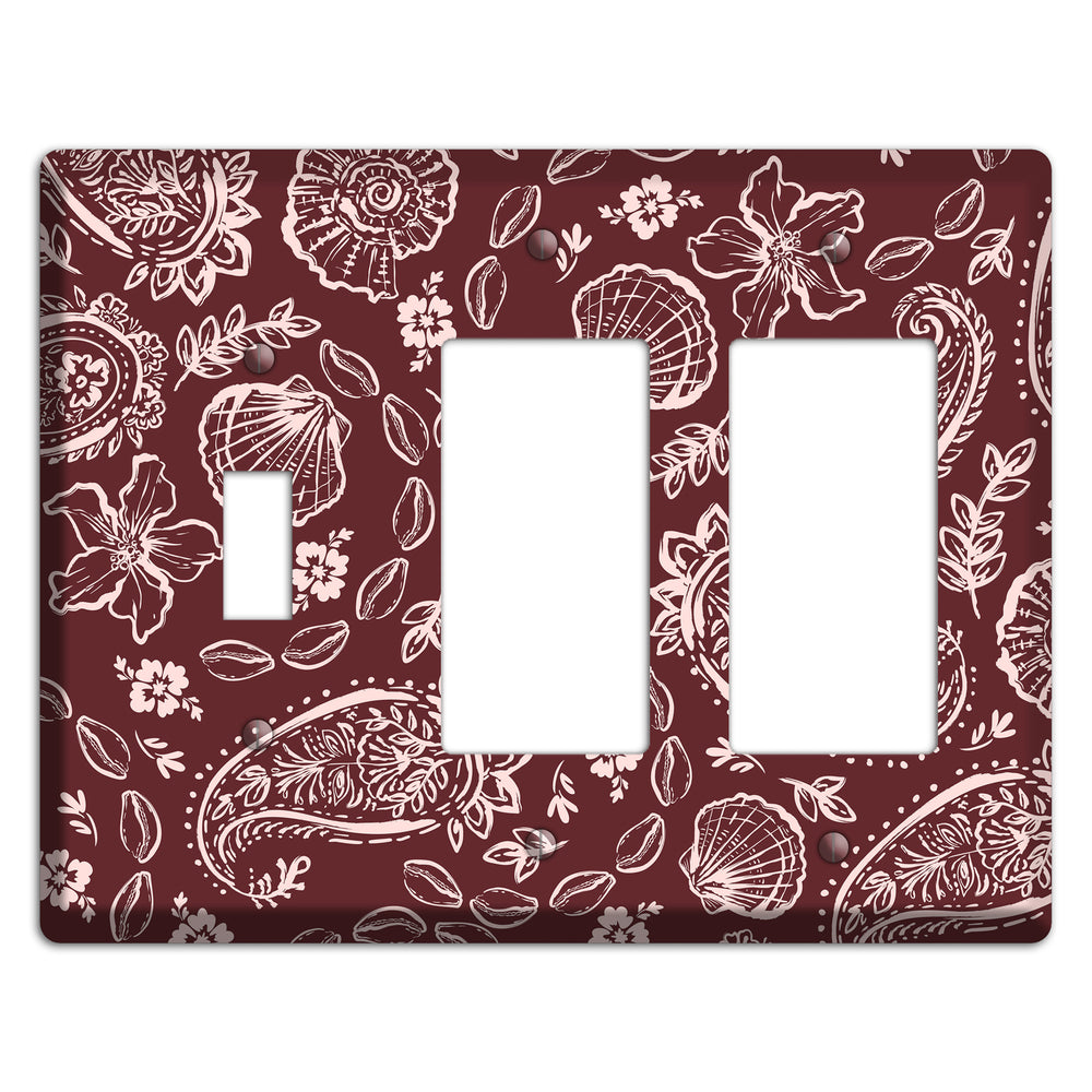 Crimson Shell Paisley Toggle / 2 Rocker Wallplate