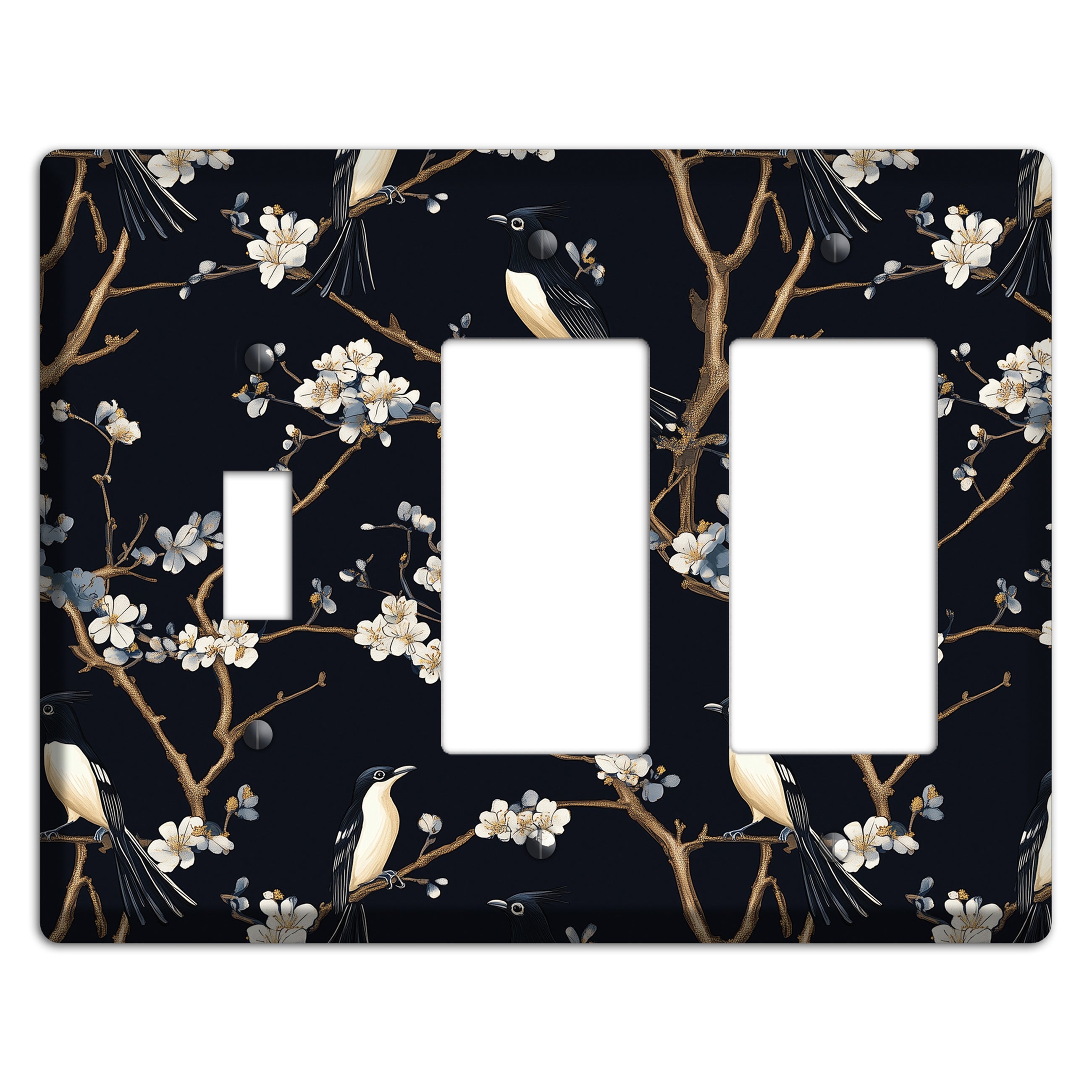 Plum Blossom Vigil Toggle / 2 Rocker Wallplate
