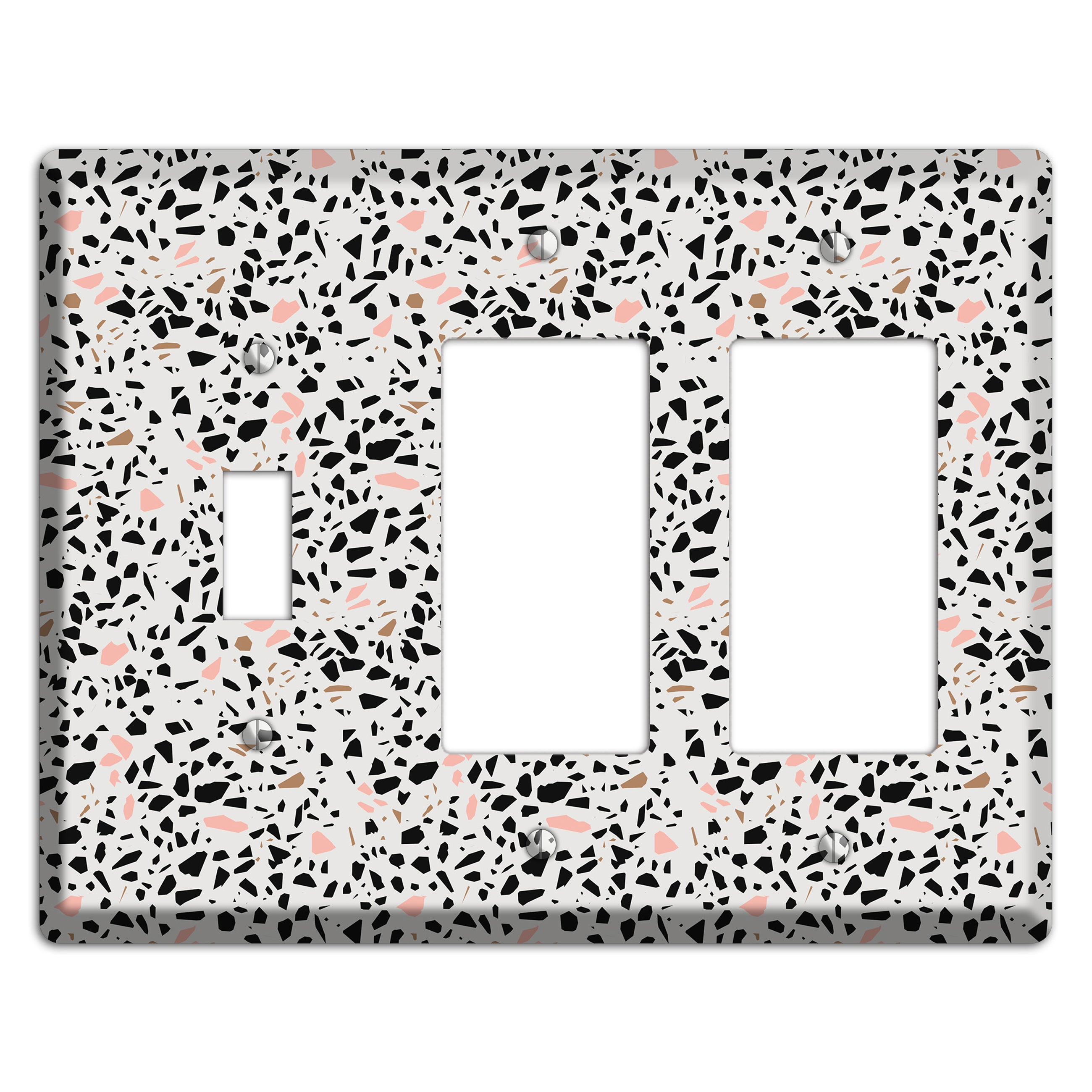Monochrome Mix Toggle / 2 Rocker Wallplate