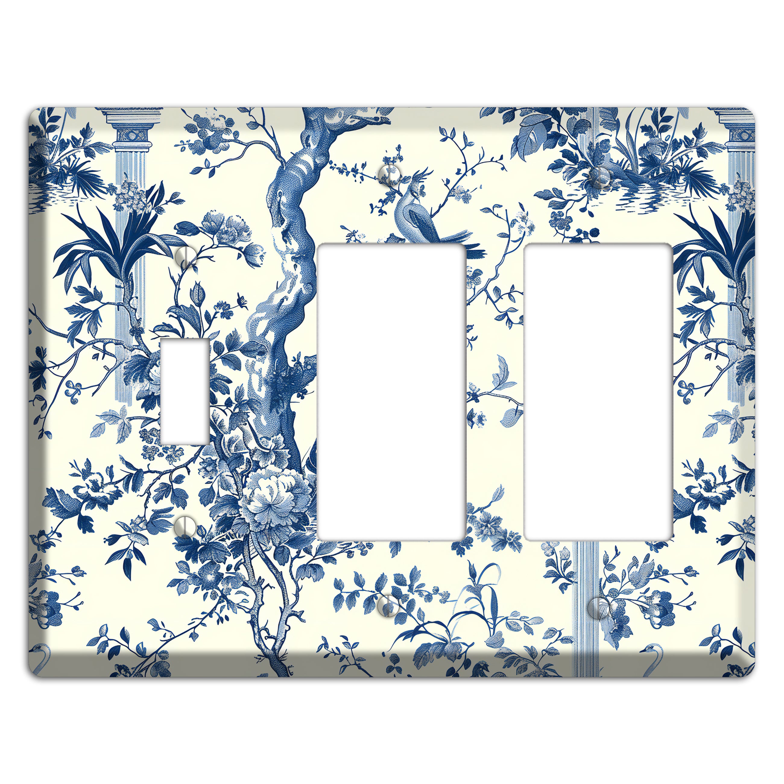 Pagoda & Plume Toggle / 2 Rocker Wallplate