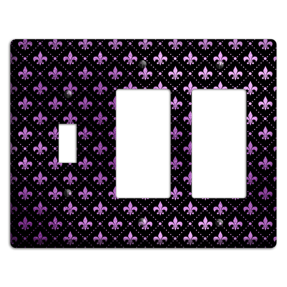 Royal Lilac Grid Toggle / 2 Rocker Wallplate