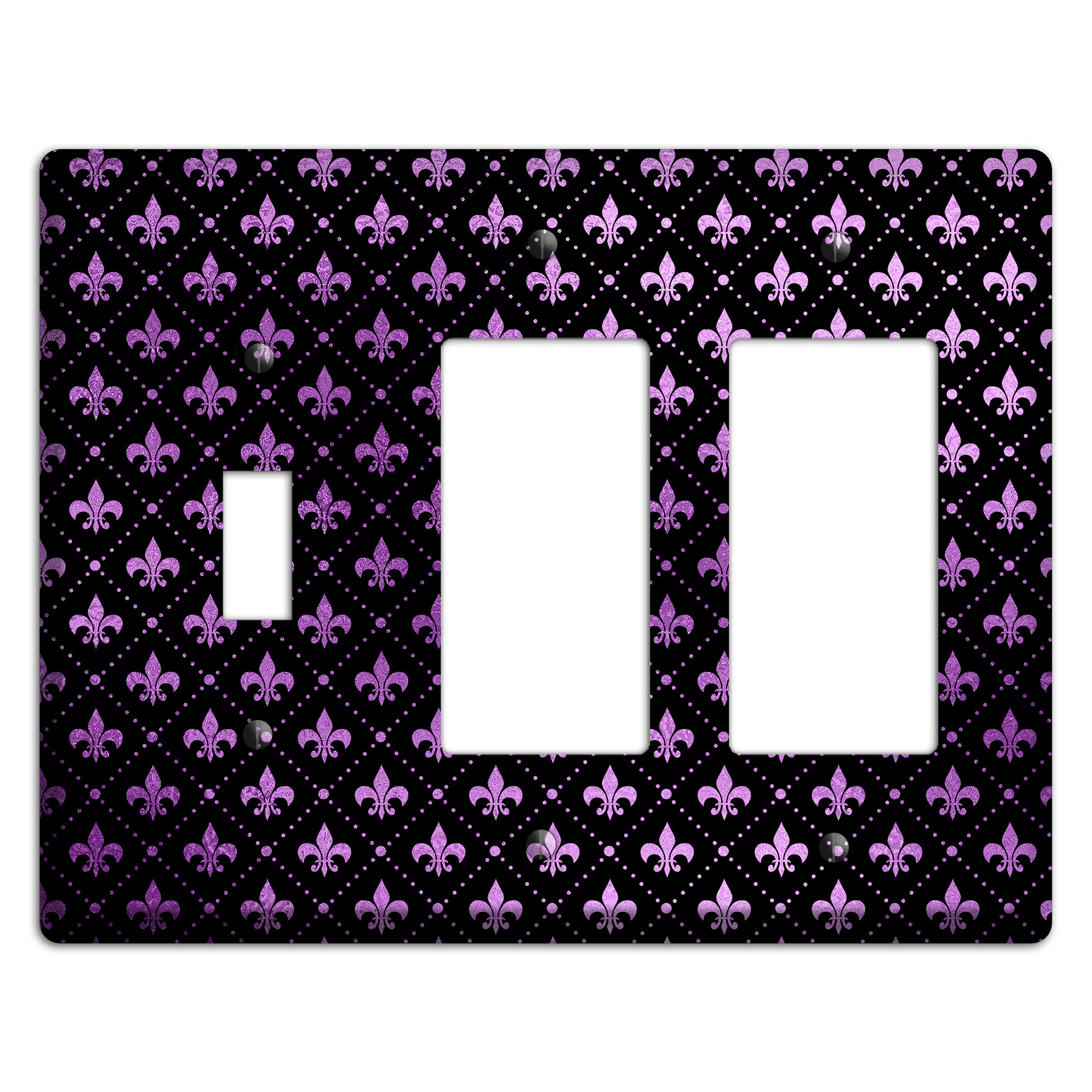 Royal Lilac Grid Toggle / 2 Rocker Wallplate