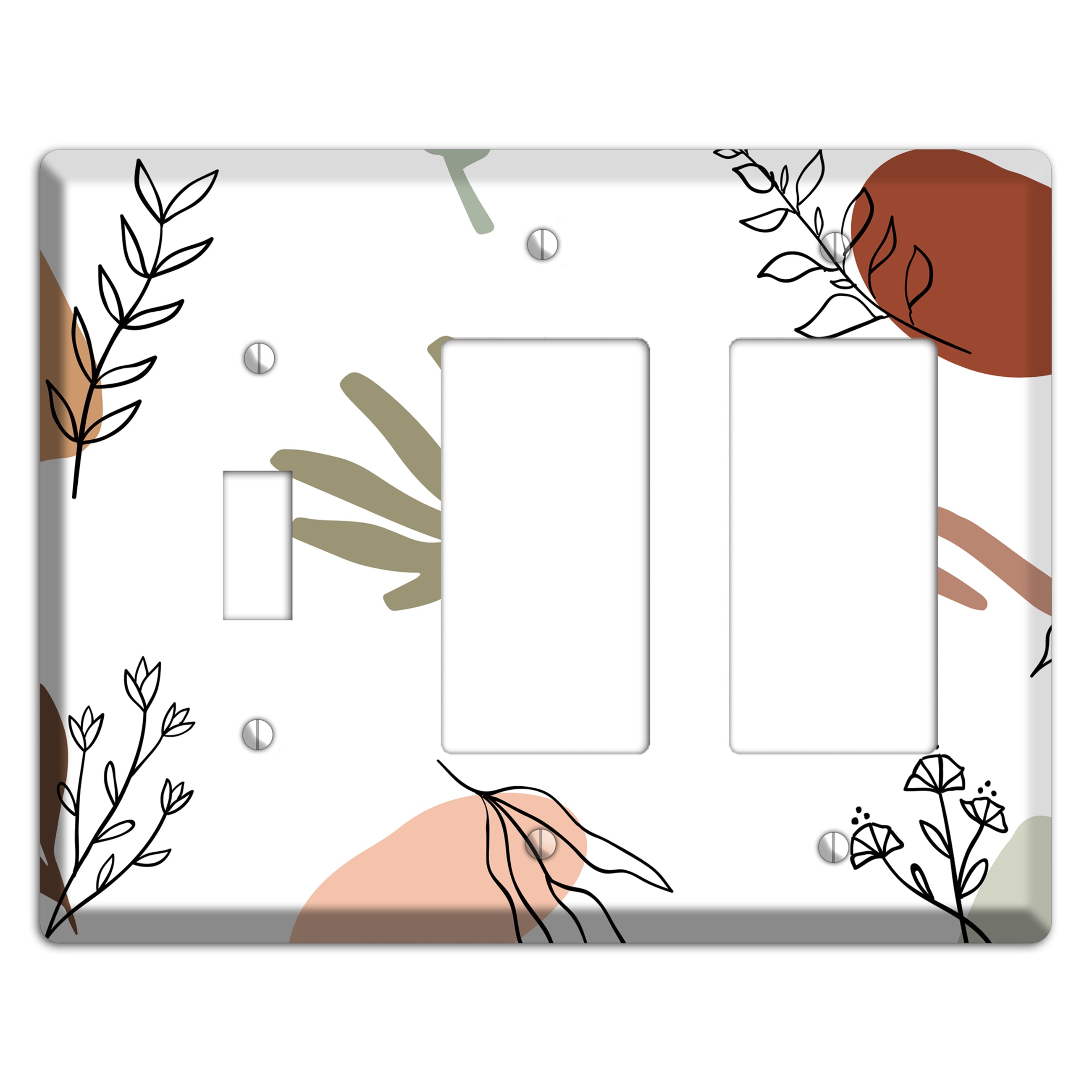 Wildflower & Clay Toggle / 2 Rocker Wallplate