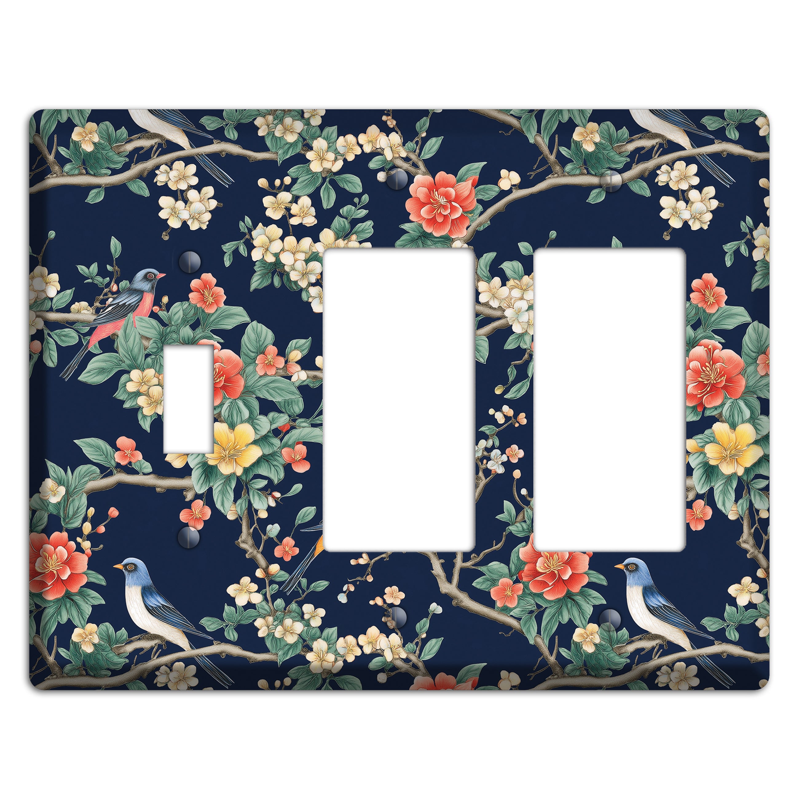 Songbirds & Blossoms Toggle / 2 Rocker Wallplate