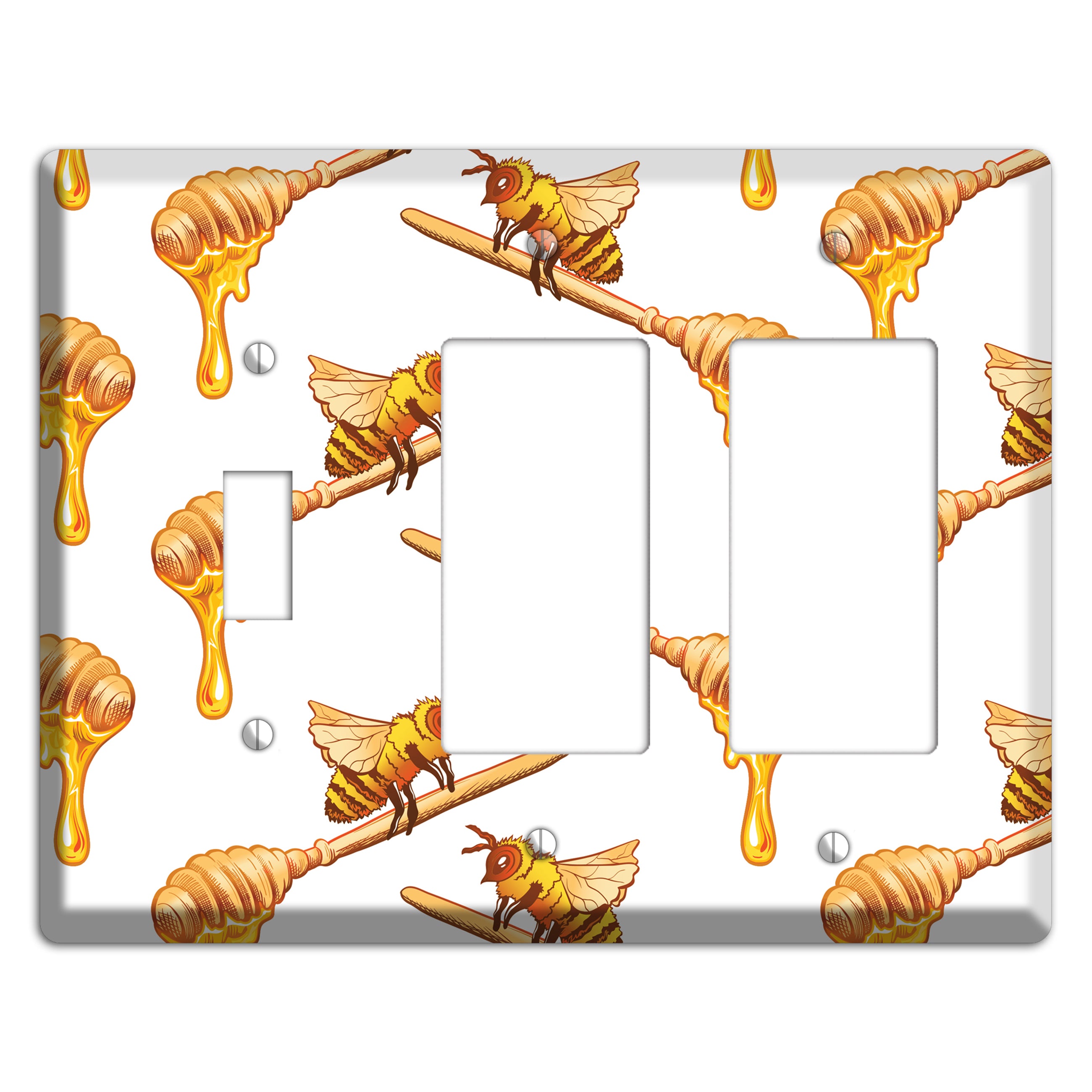 Honey Dipper Scatter Toggle / 2 Rocker Wallplate