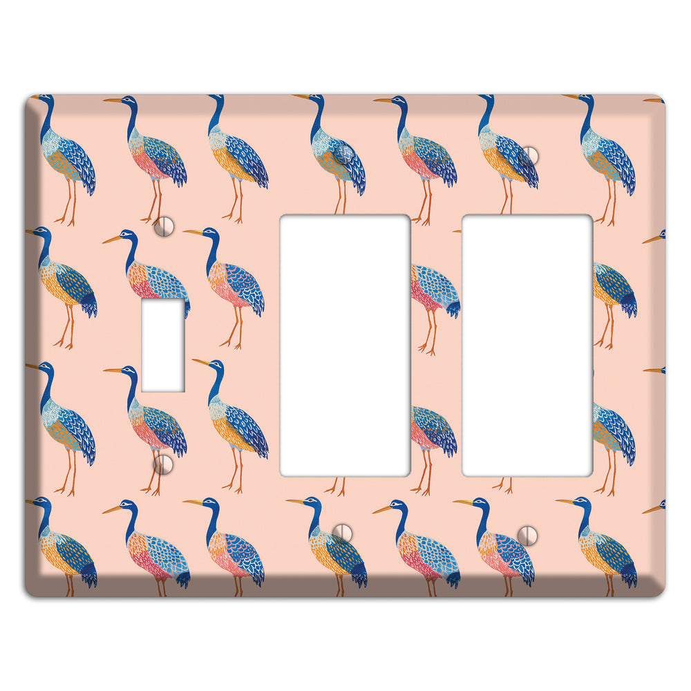 Blush Heron Parade Toggle / 2 Rocker Wallplate