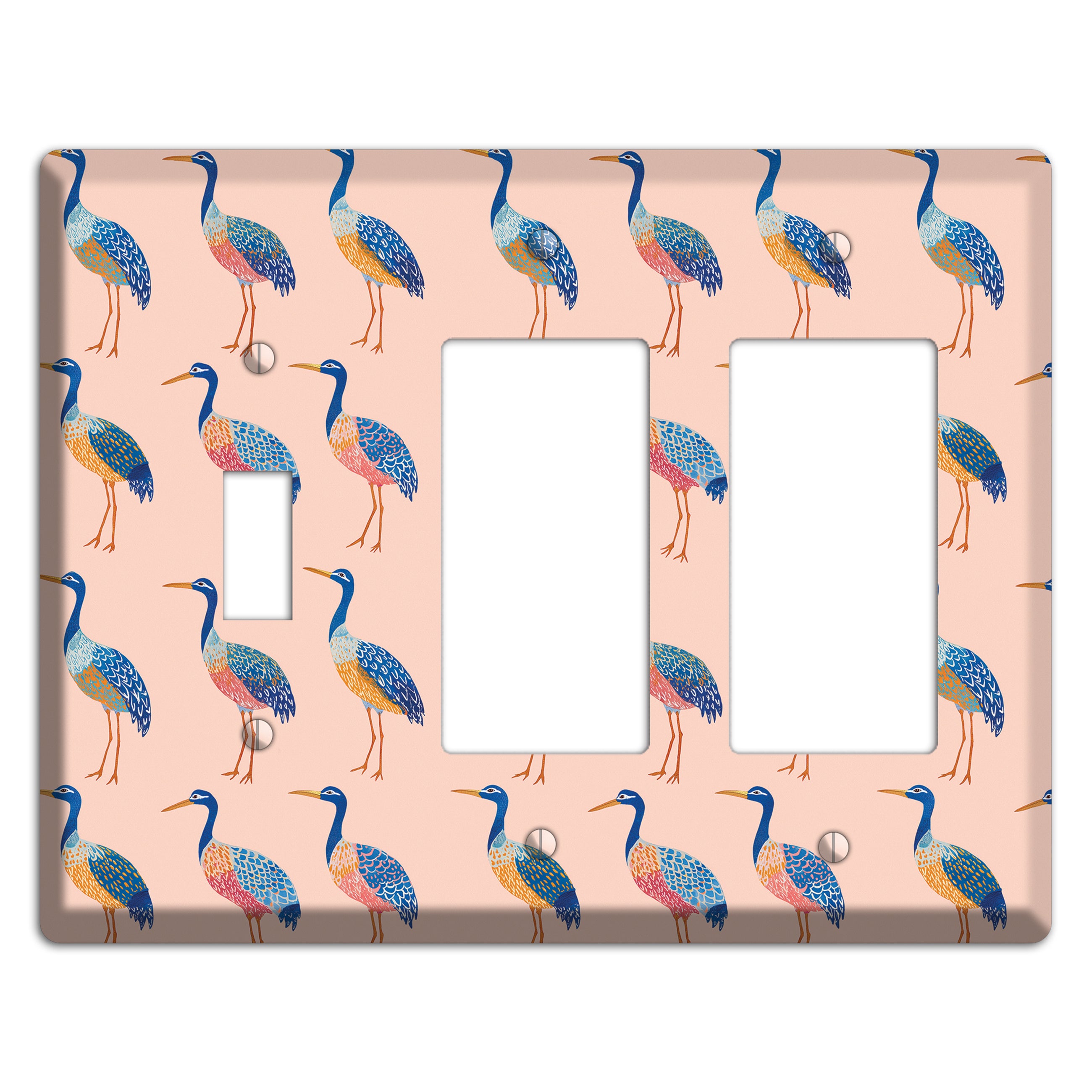 Blush Heron Parade Toggle / 2 Rocker Wallplate