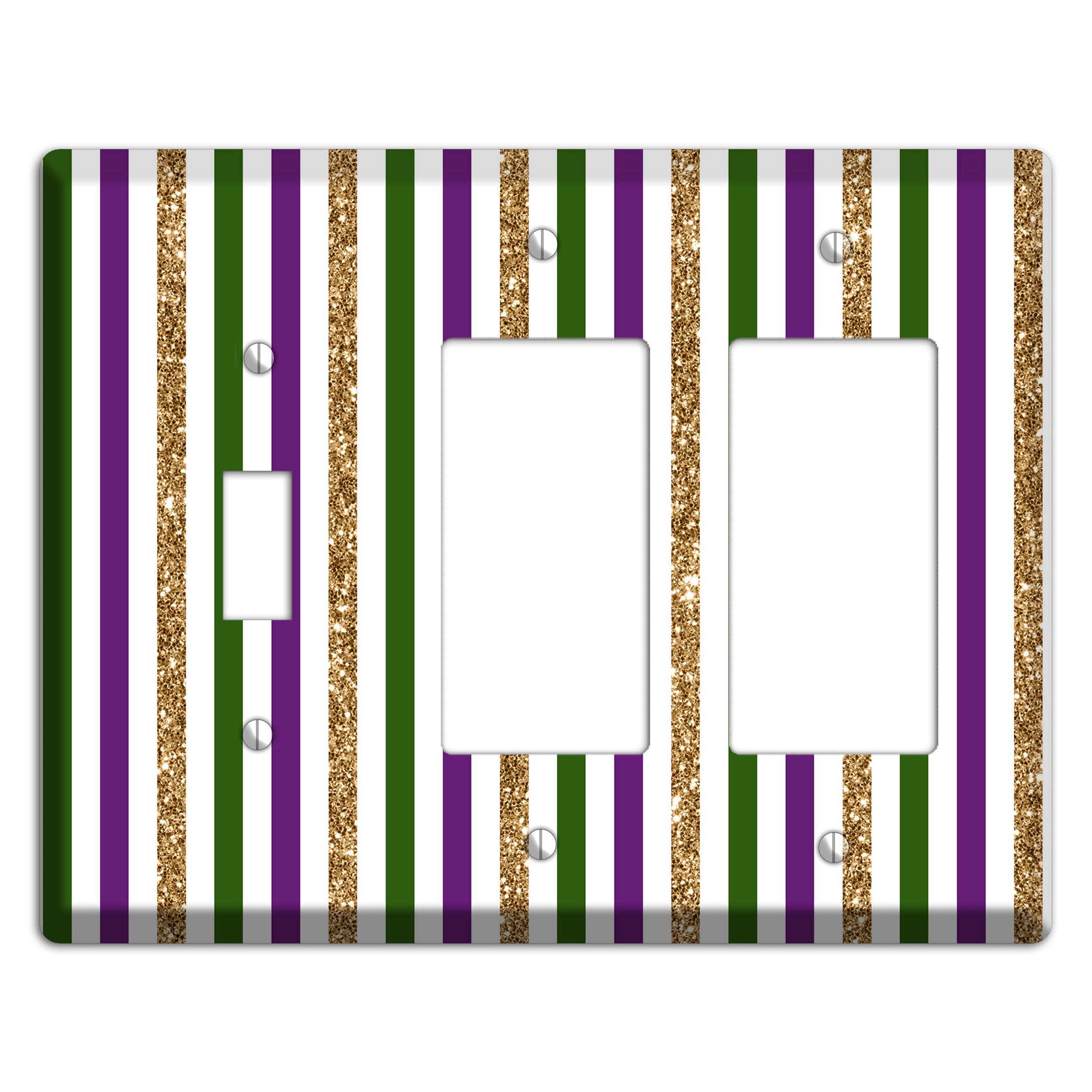 Carnival Stripes: Lumière Toggle / 2 Rocker Wallplate