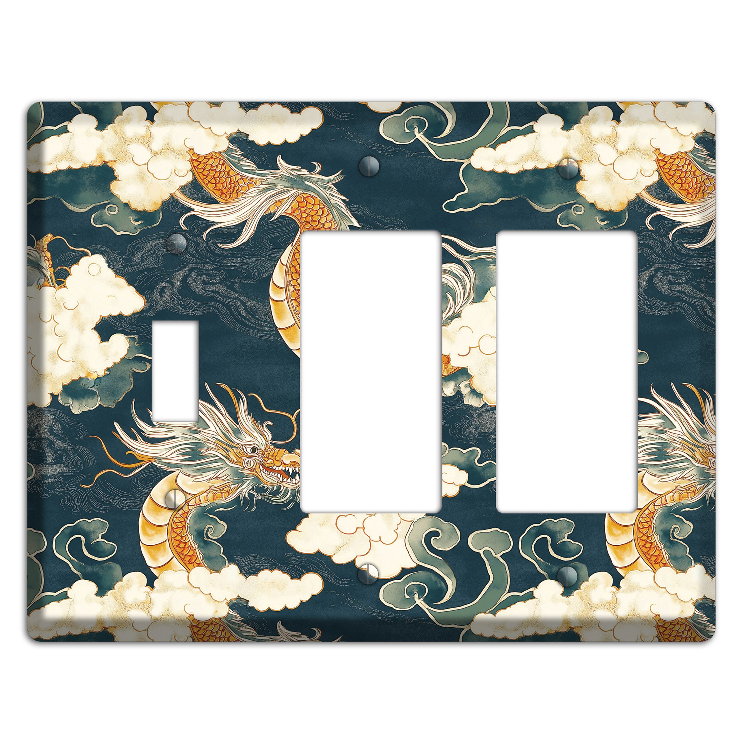 Celestial Serpent Sky Toggle / 2 Rocker Wallplate