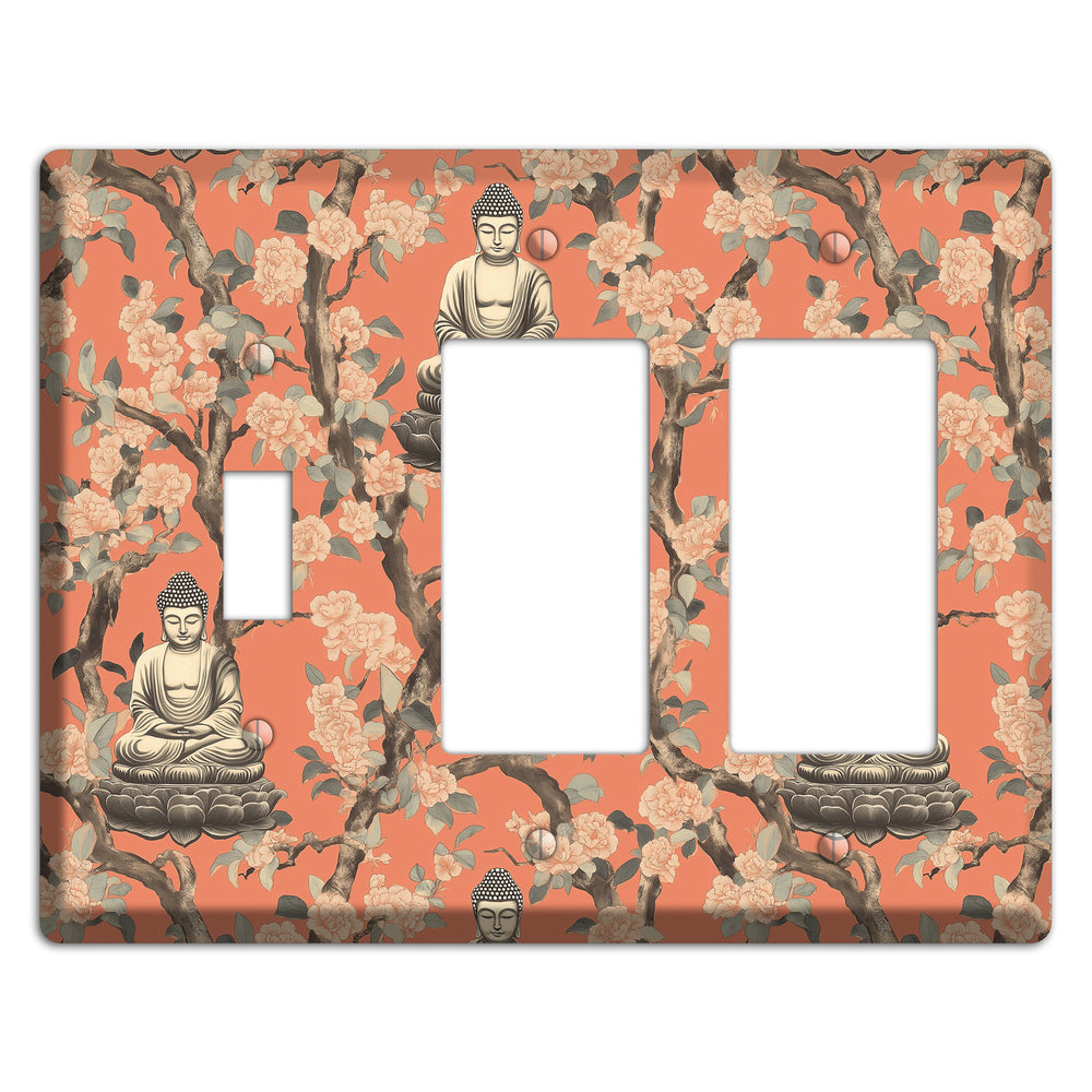 Lotus & Bough Toggle / 2 Rocker Wallplate