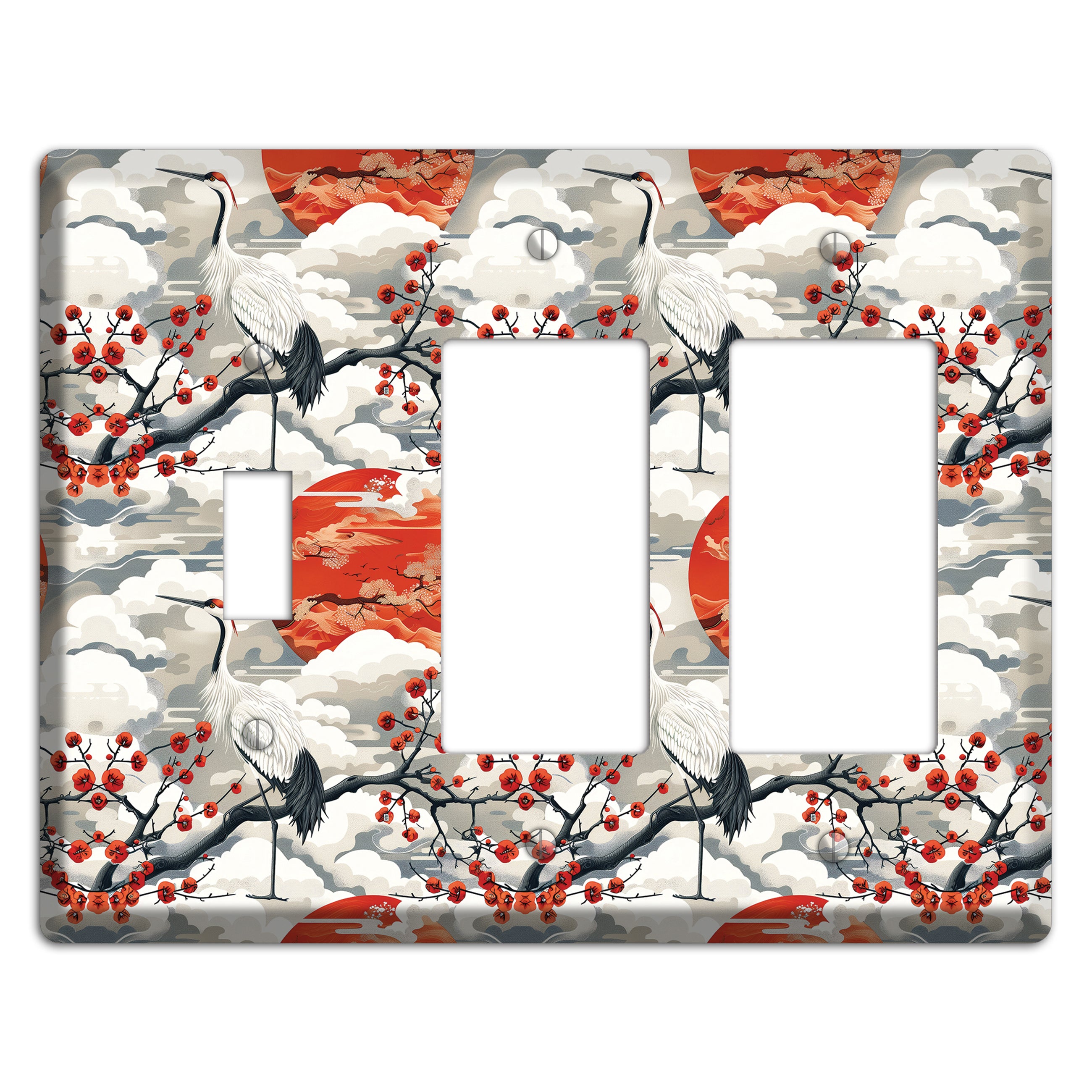 Vermillion Sun Rising Toggle / 2 Rocker Wallplate
