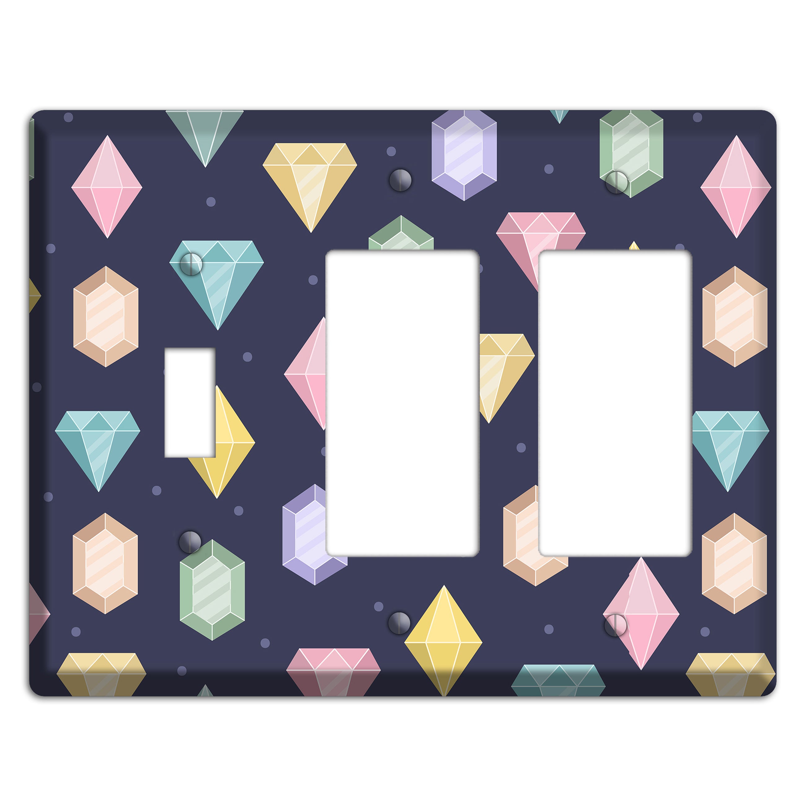 Sparkle Gems Toggle / 2 Rocker Wallplate