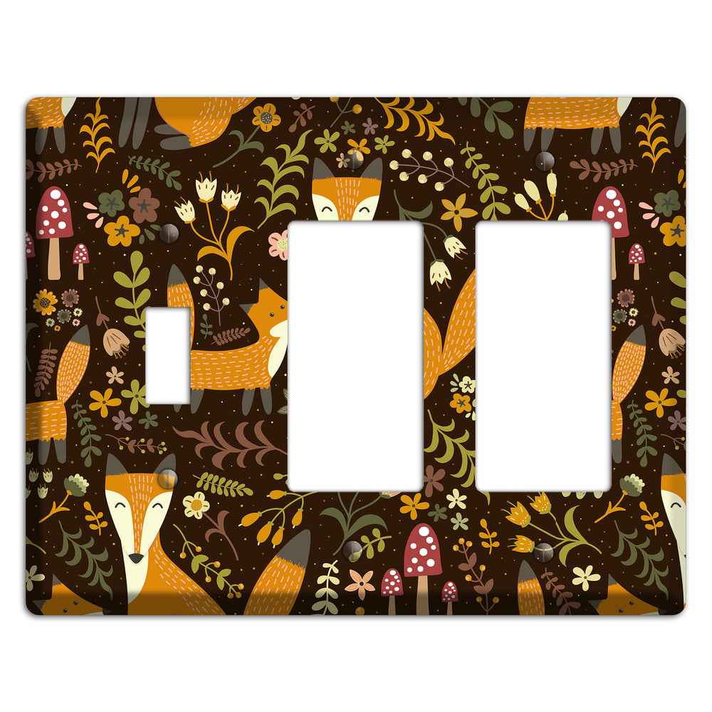 Fox Garden (Chocolate) Toggle / 2 Rocker Wallplate