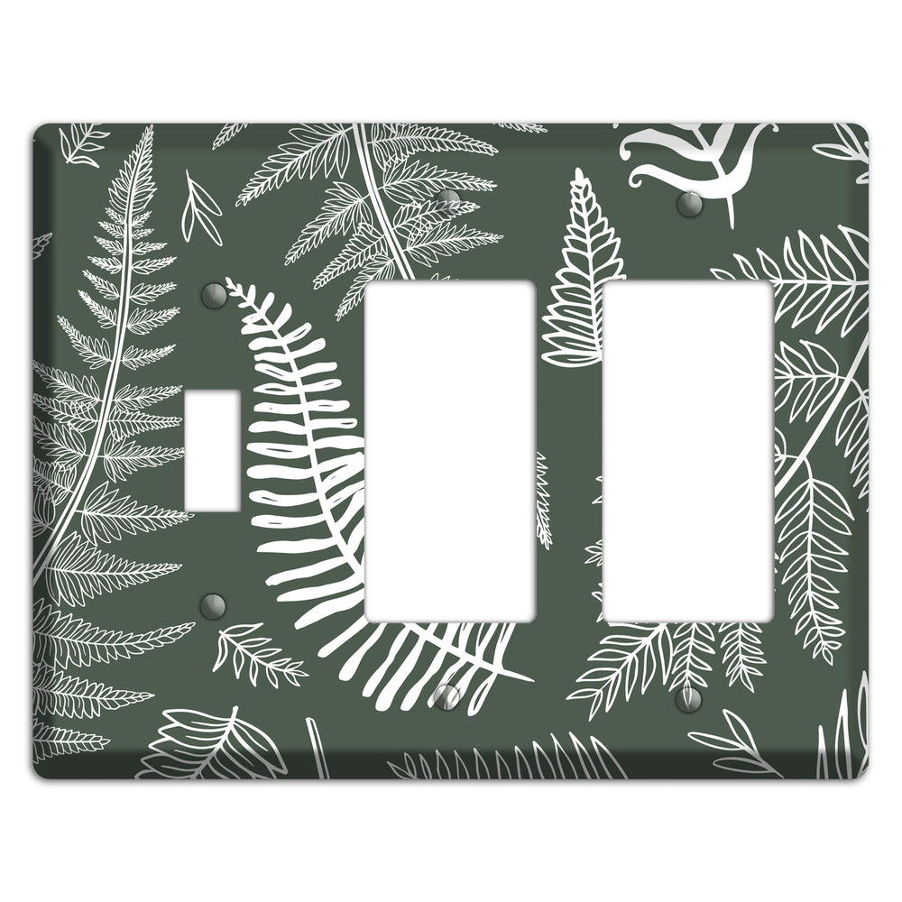Forest Floor Etching Toggle / 2 Rocker Wallplate