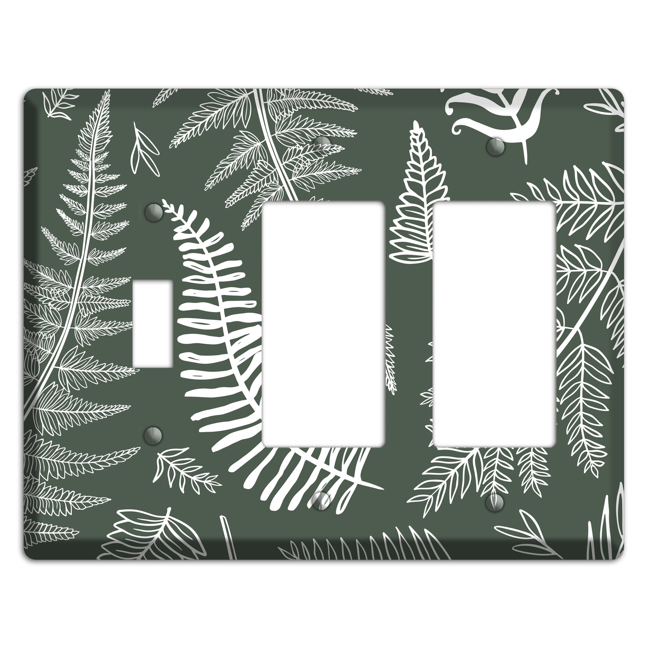 Forest Floor Etching Toggle / 2 Rocker Wallplate