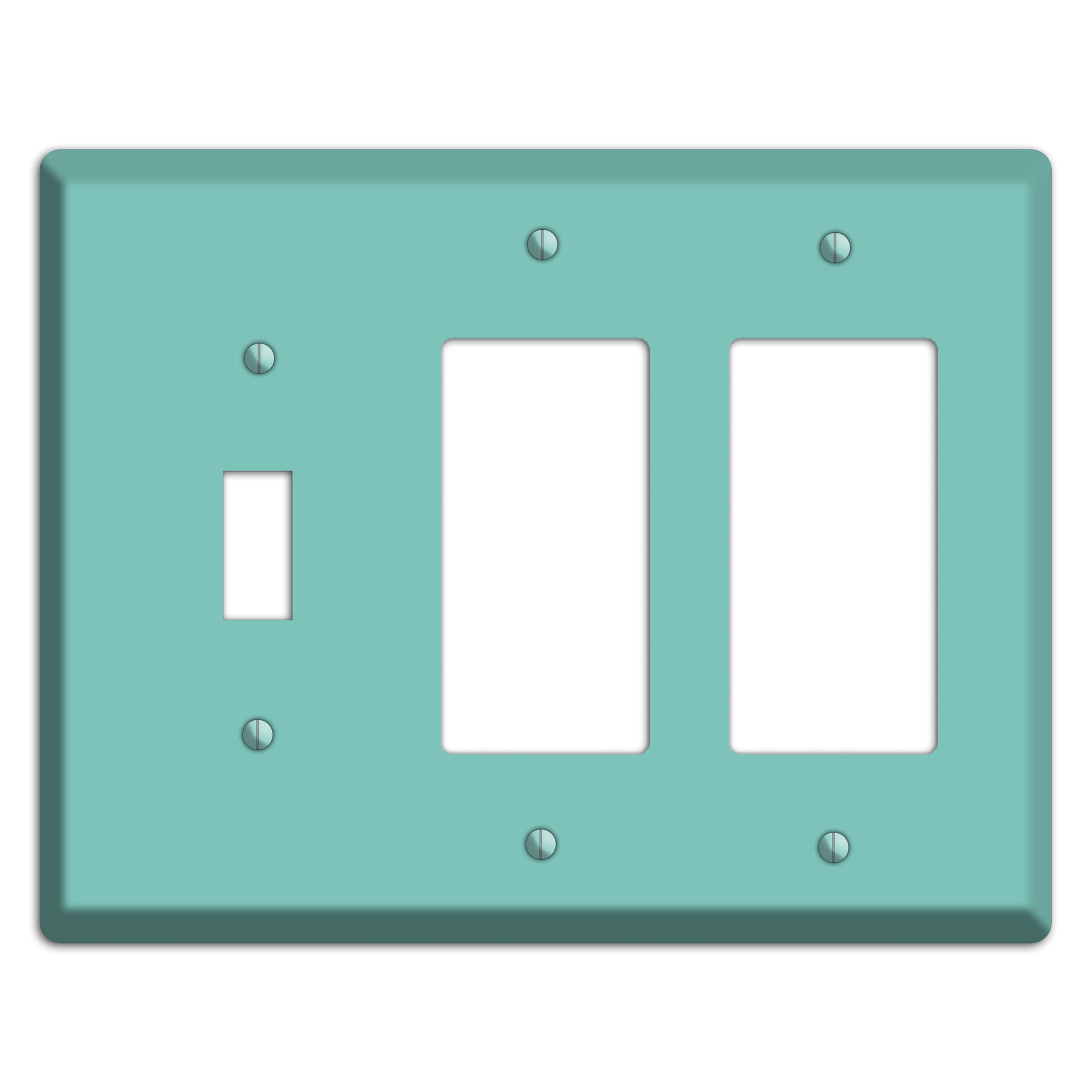 Baxter Seafoam Toggle / 2 Rocker Wallplate