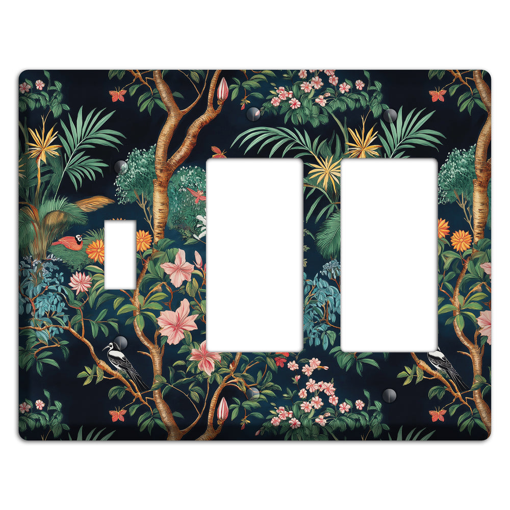 Jungle Nocturne Toggle / 2 Rocker Wallplate