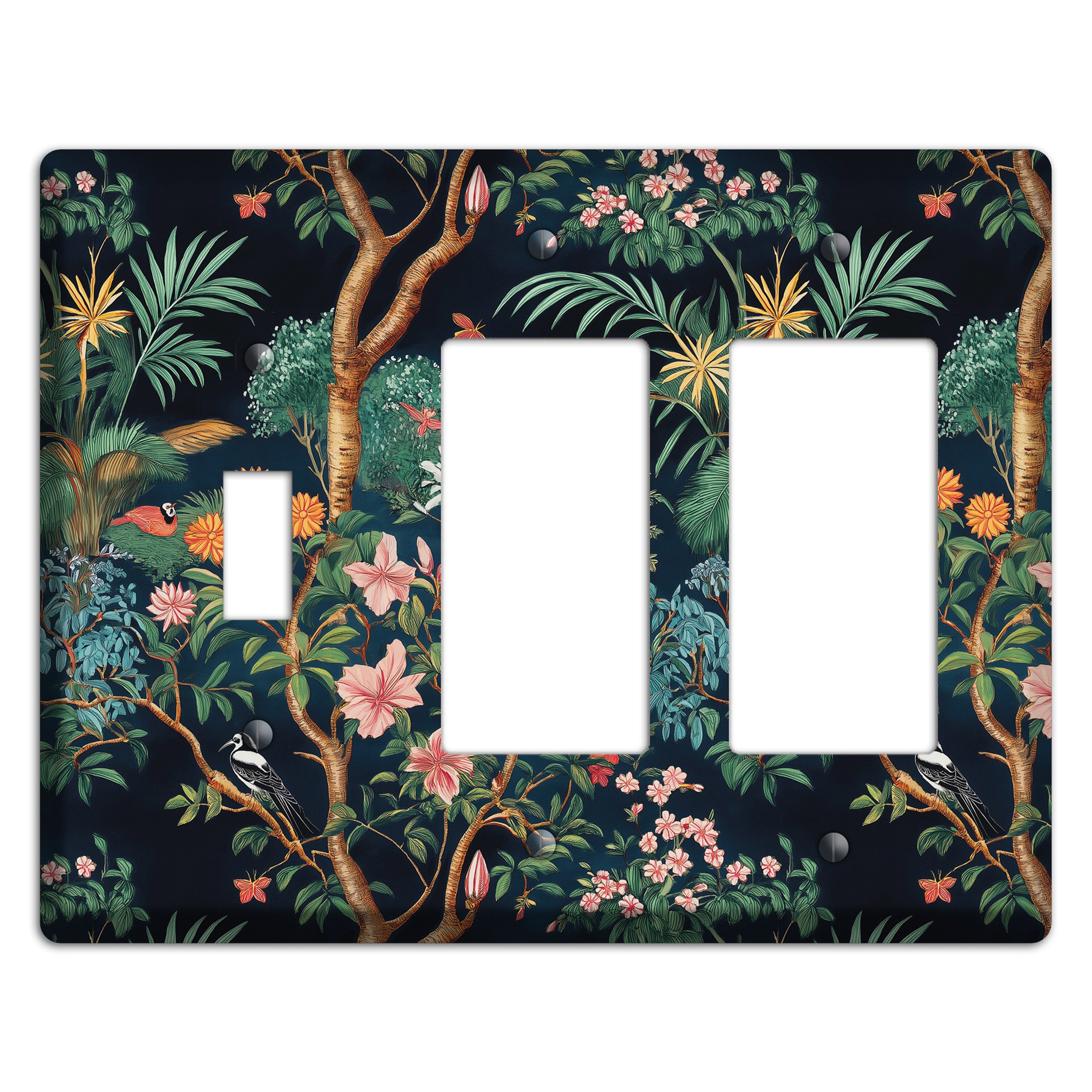 Jungle Nocturne Toggle / 2 Rocker Wallplate