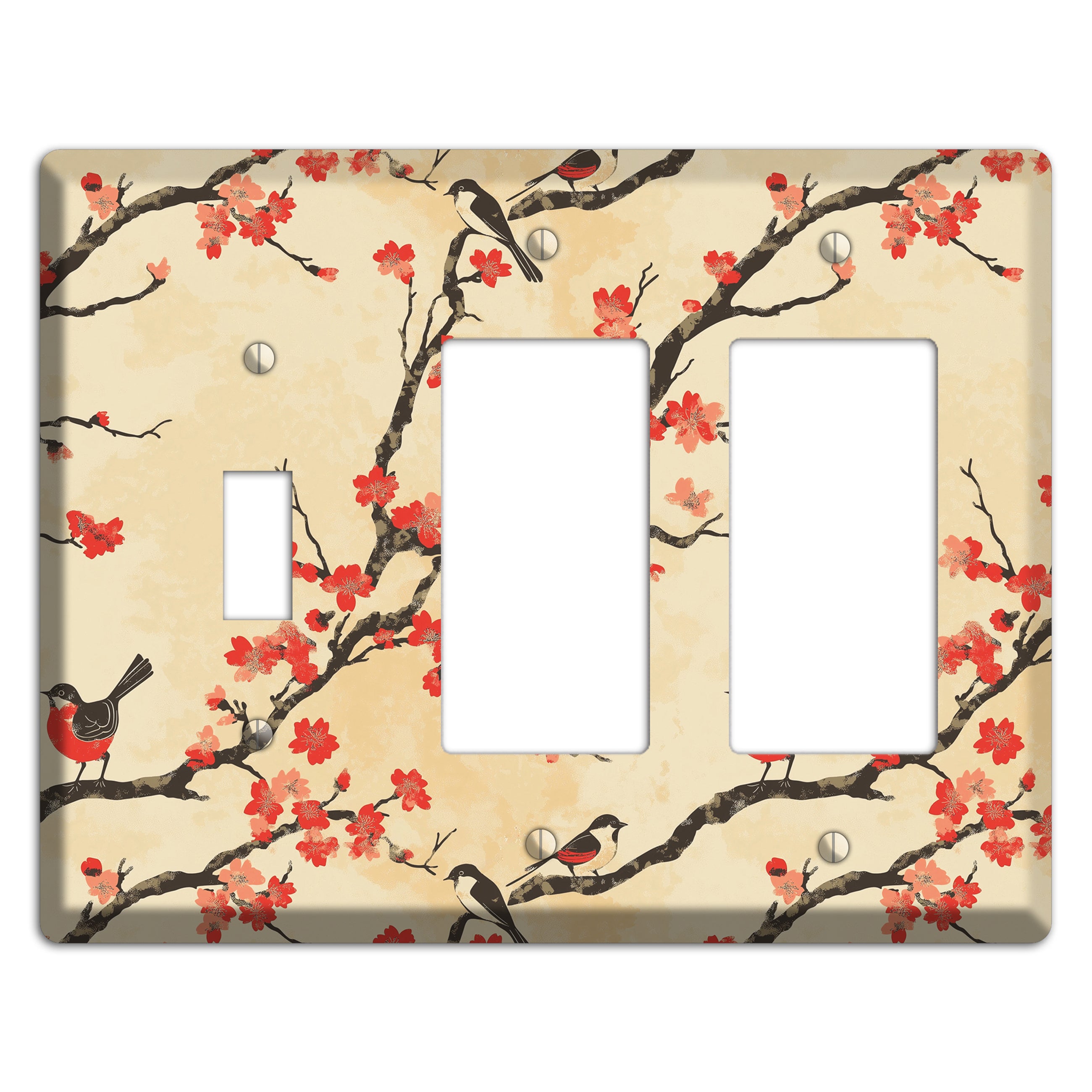Blossom & Wing Toggle / 2 Rocker Wallplate