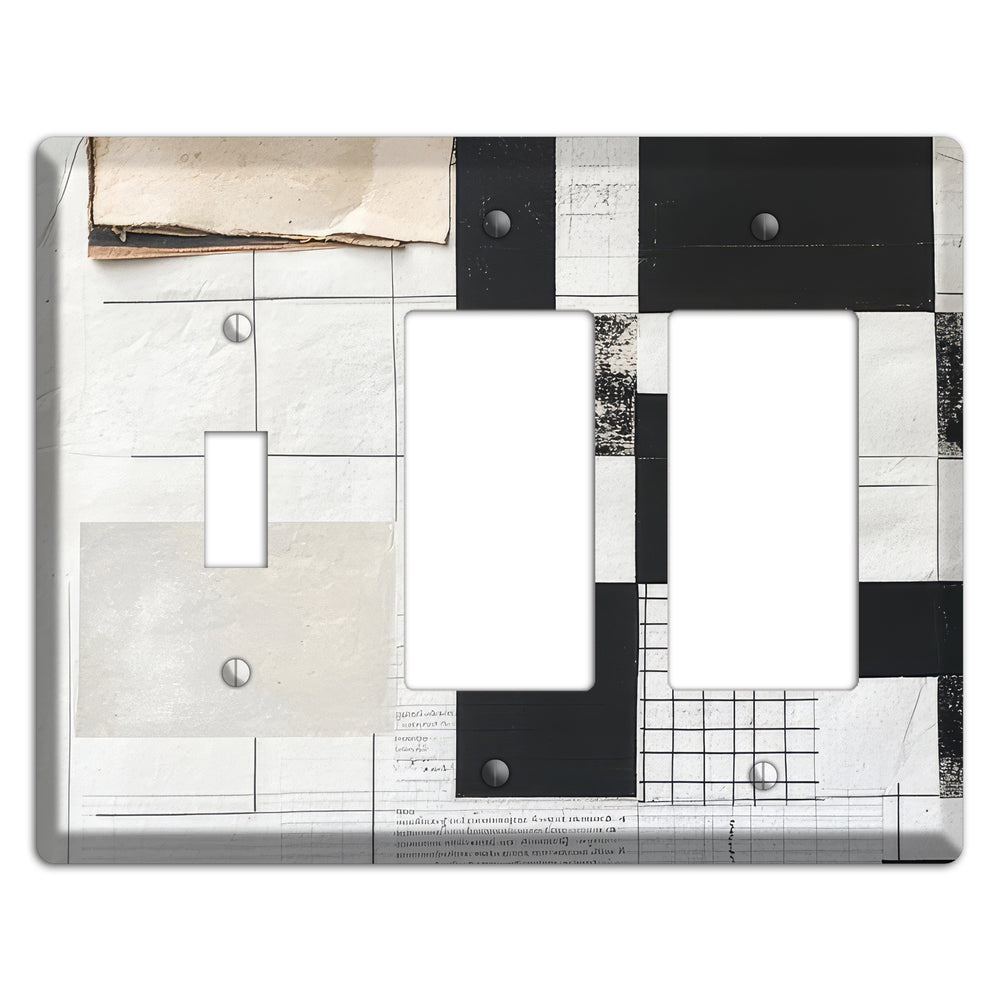 Torn Ledger Fragments Toggle / 2 Rocker Wallplate
