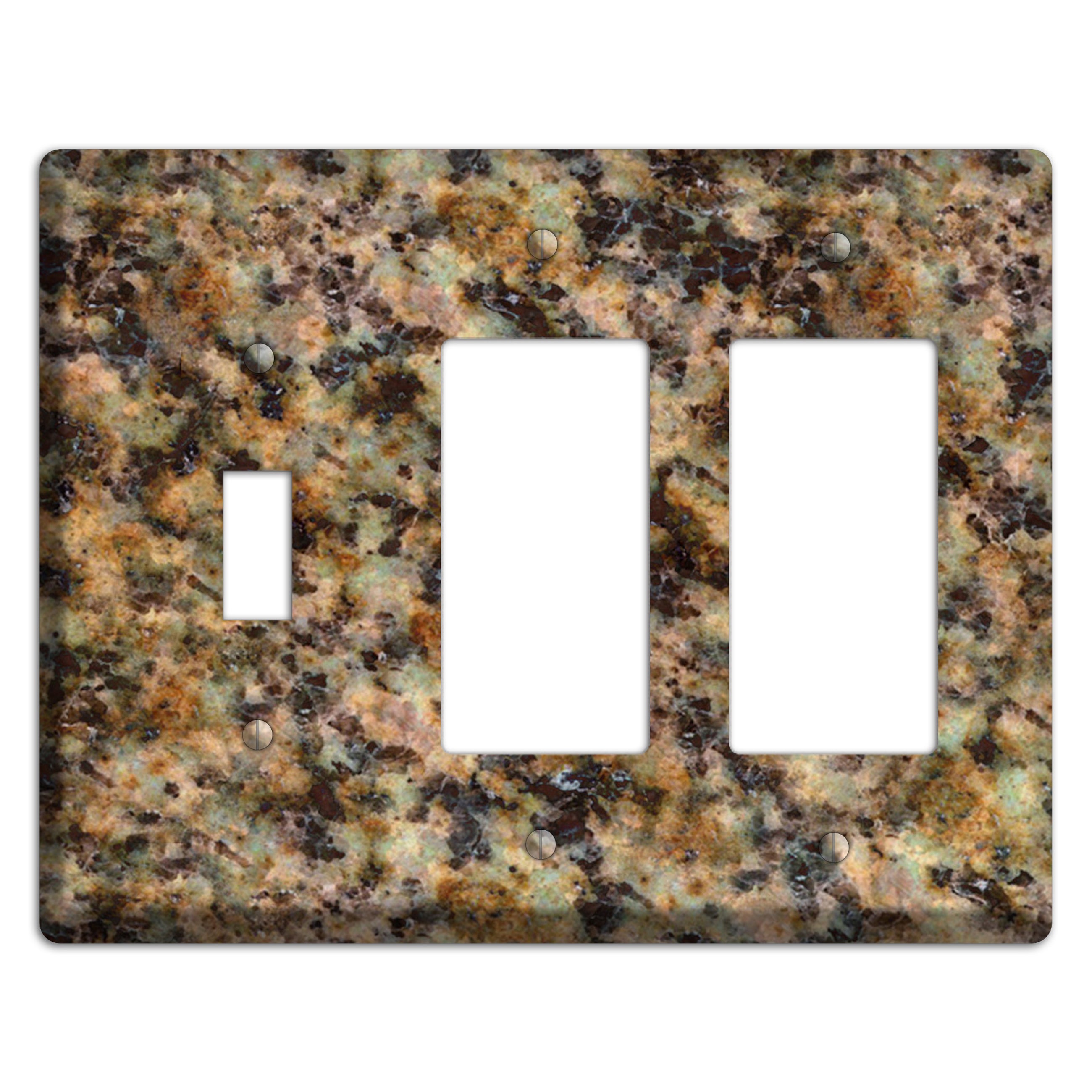 Verde Butterfly Granite Toggle / 2 Rocker Wallplate