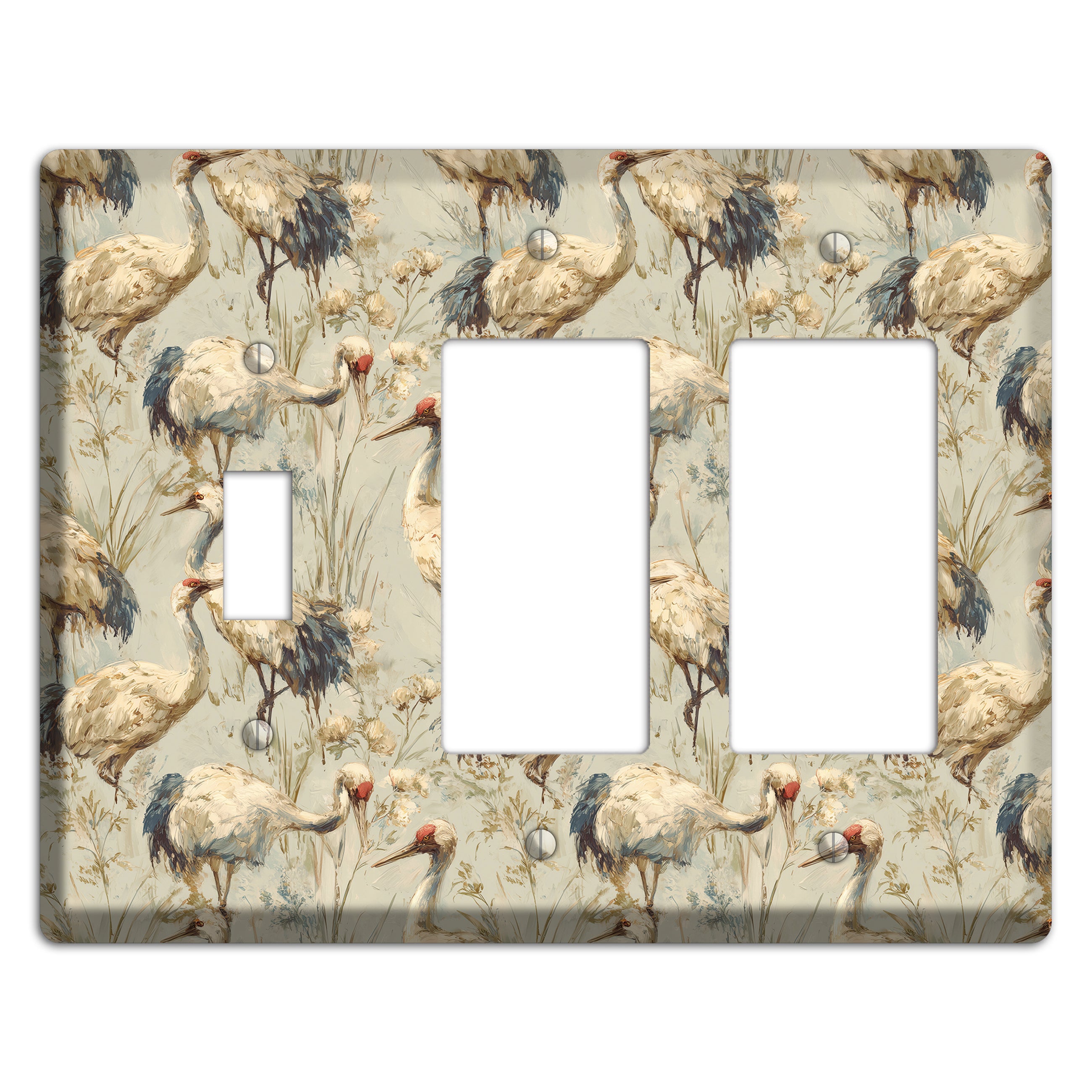 Driftwood Crane Marsh Toggle / 2 Rocker Wallplate