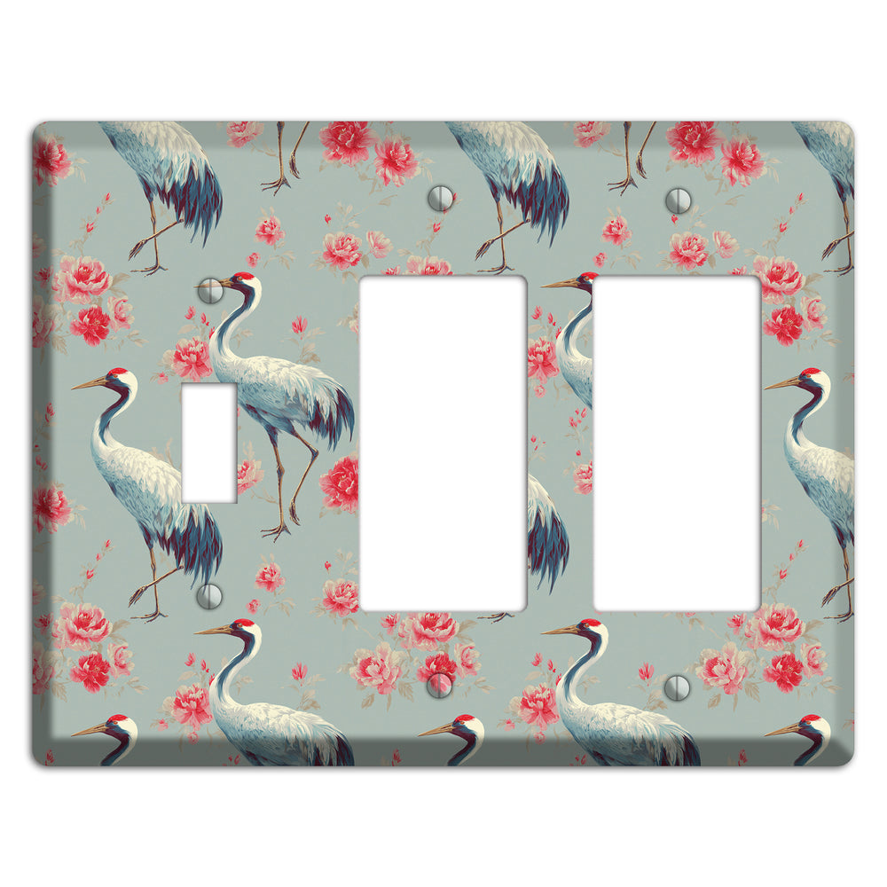Rose Mist Vigil Toggle / 2 Rocker Wallplate