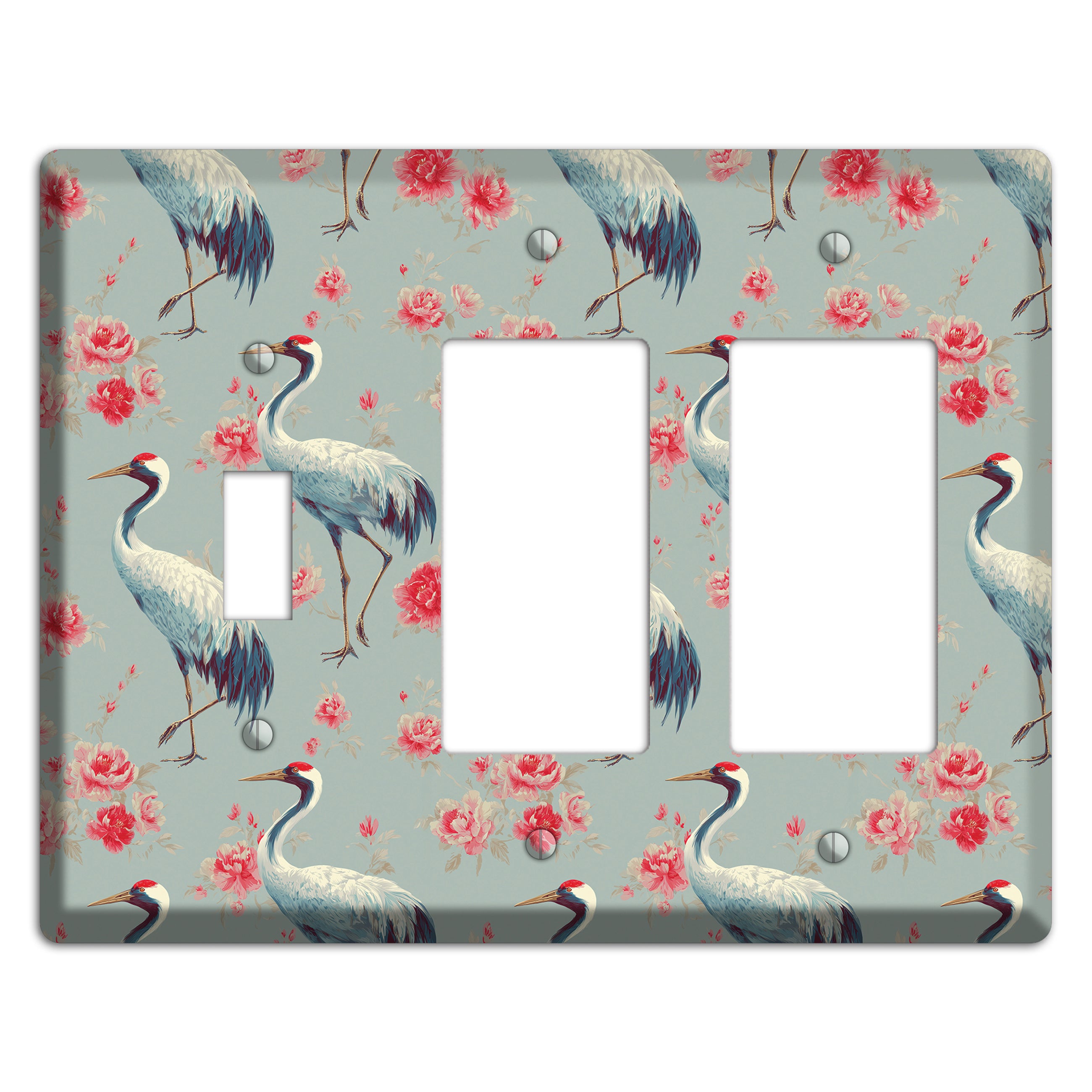 Rose Mist Vigil Toggle / 2 Rocker Wallplate