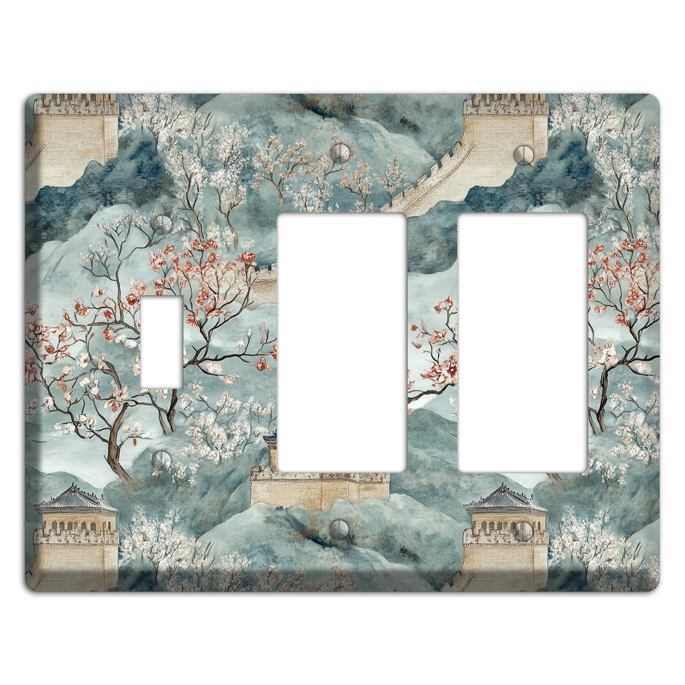 Rampart & Blossom Toggle / 2 Rocker Wallplate